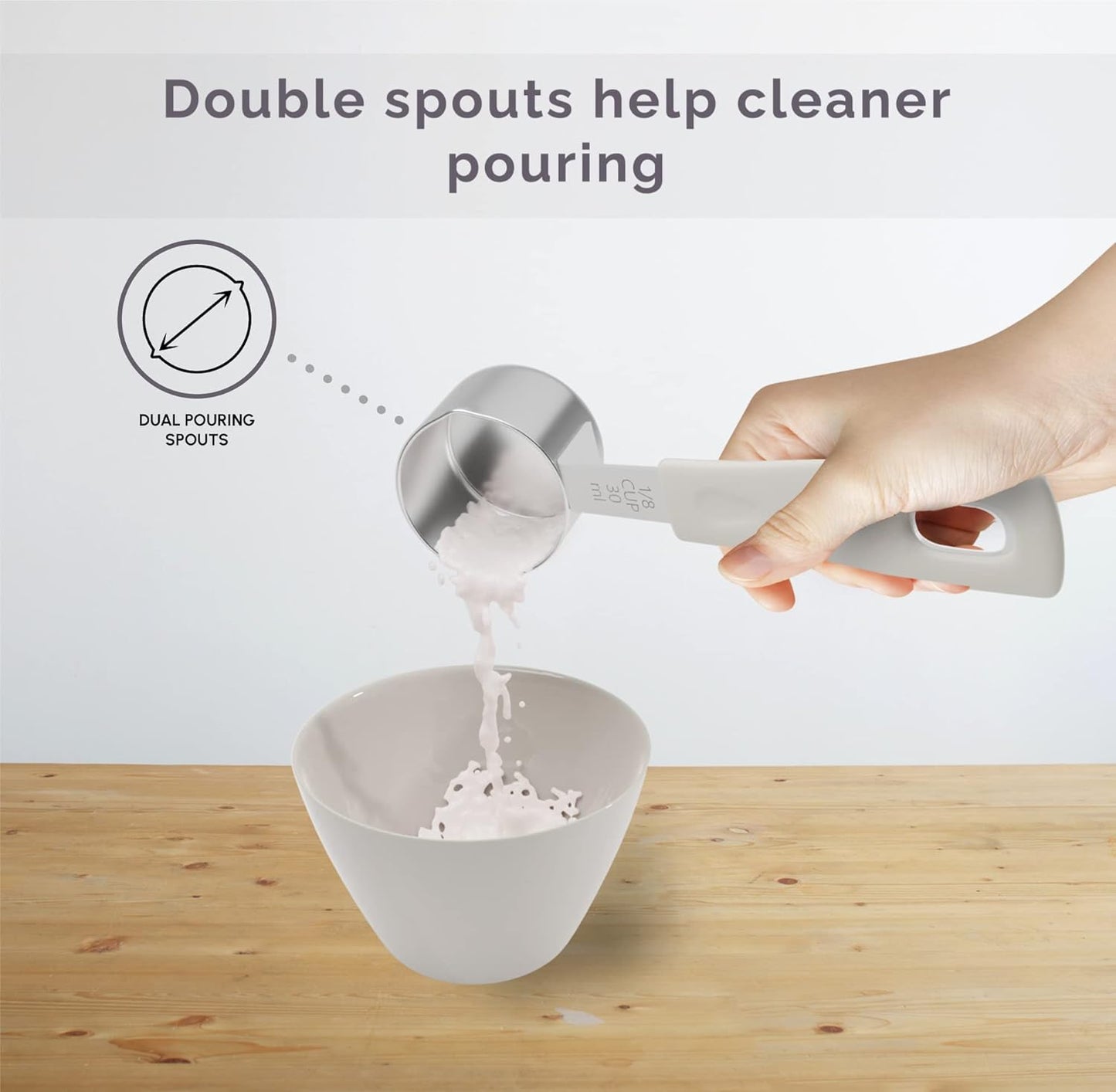 Measuring Cups and Measuring Spoons Set of 14 - Stainless Steel Measuring Cups and Spoons Set, Includes 1/8 Teaspoon Measuring Spoon, 1/8 Cup Measuring Cup, Leveler Dry (14, Charcoal)