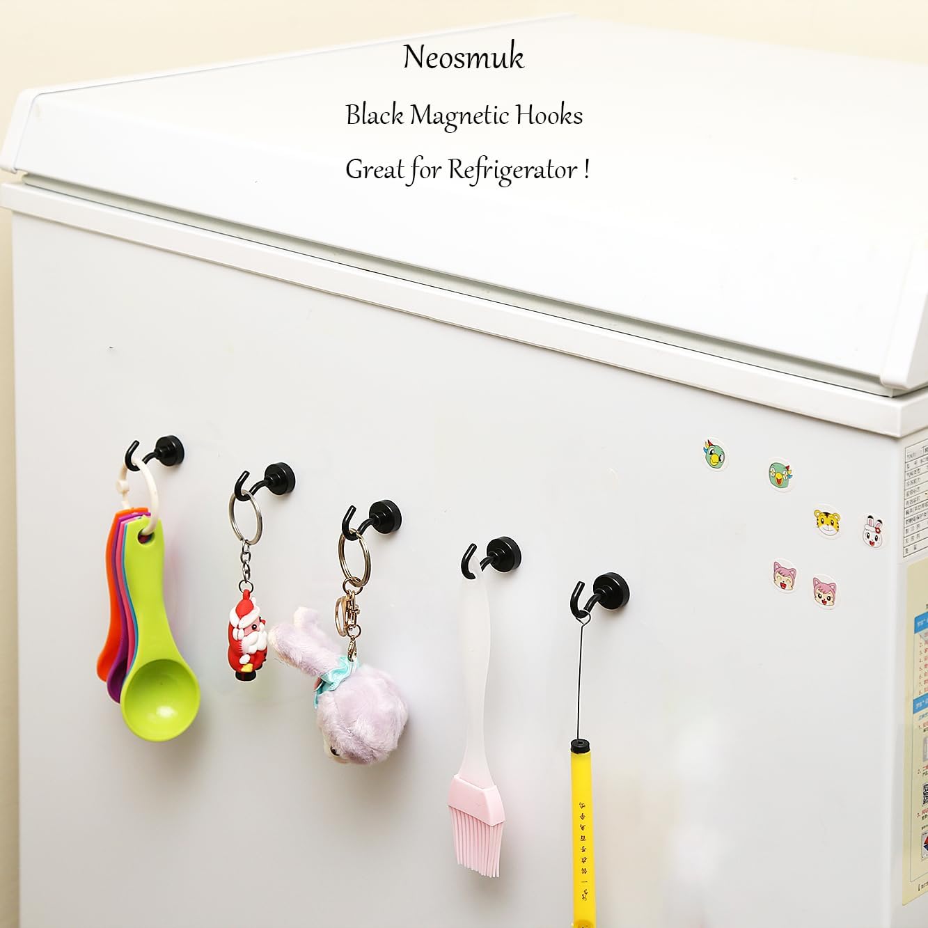 Neosmuk Magnetic Hooks, Cruise Ship Essentials, 30lb+ Heavy Duty Magnetic Hooks for Cruise Cabins, Refrigerator, Grill, Hanging, and Travel | Extra Strong Must-Haves Magnet Hook(Black,Pack of 12)