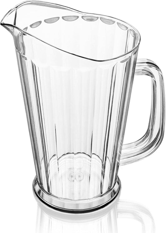 New Star Foodservice 46144 Polycarbonate Plastic Tapered Style Restaurant Water Pitcher, 60-Ounce, Clear