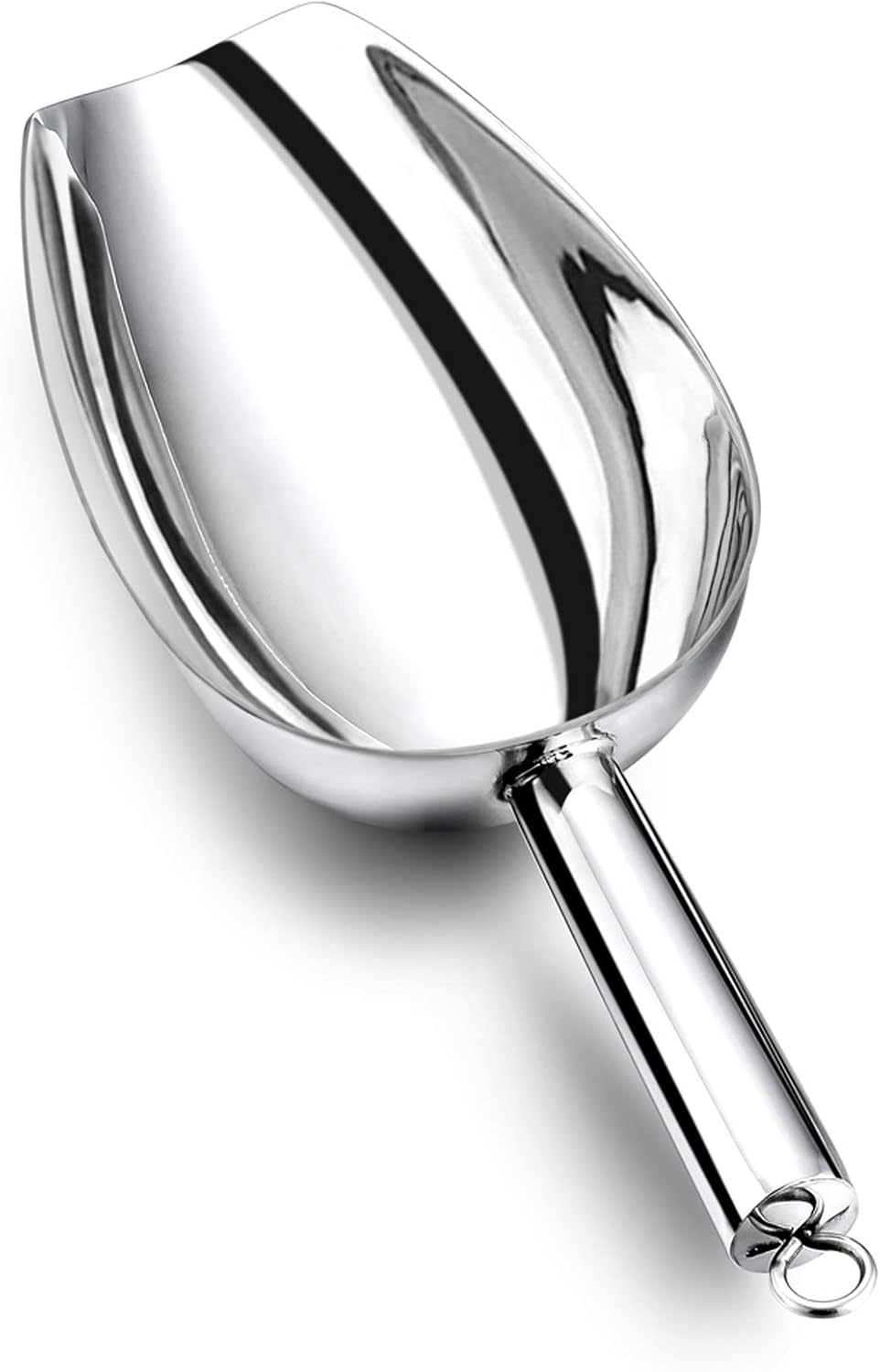 P&P CHEF Food Ice Scoop, Stainless Steel Scoop, Metal Candy Popcorn Flour Utility Scooper for Wedding Party Bar Kitchen Bath, Heavy Duty & Dishwasher Safe, (12oz, 1Pc)