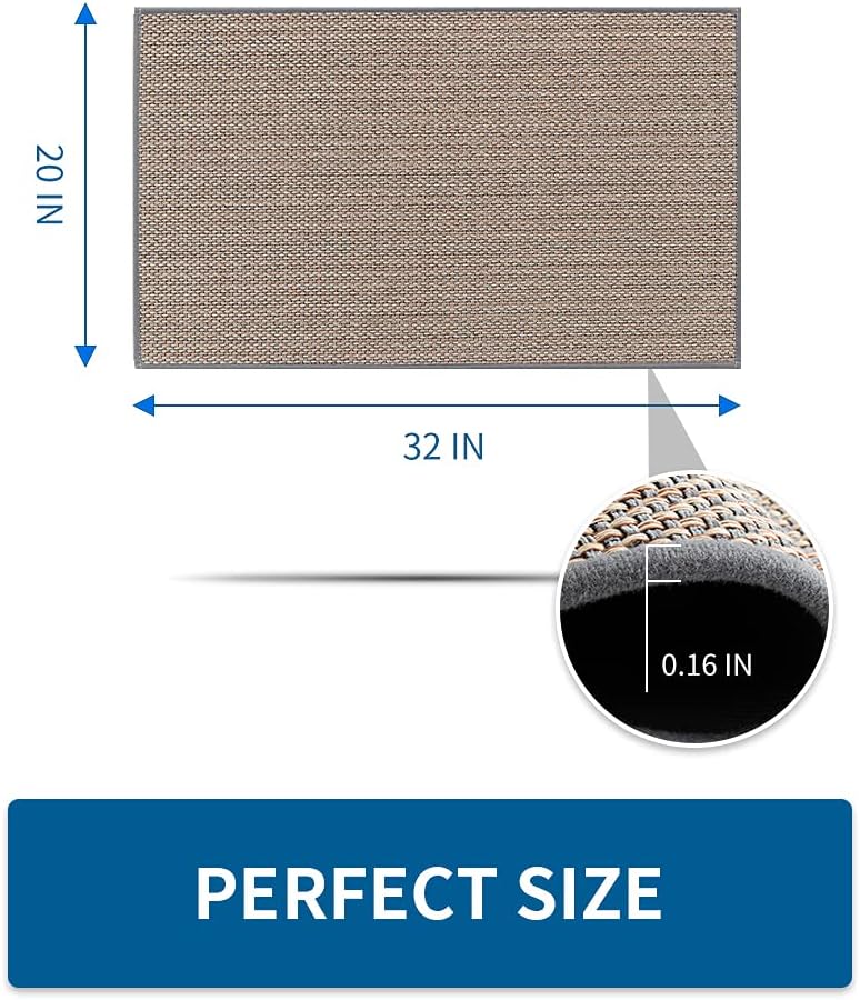 Kitchen Rugs and Mats Non Skid Washable, Absorbent Runner Rugs for Kitchen, Front of Sink, Kitchen Mats for Floor (Grey, 20"x32")