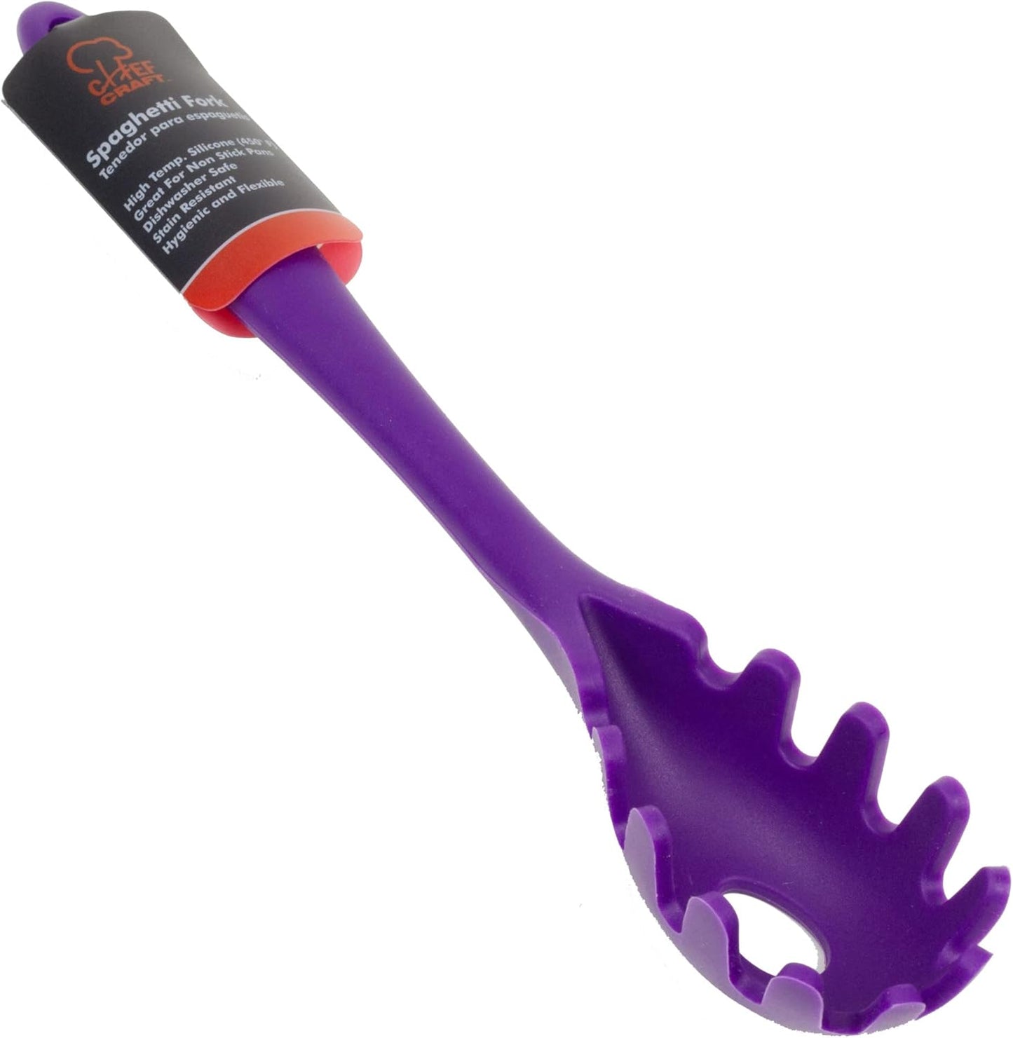 Chef Craft Premium Silicone Spaghetti/Pasta Fork, 11.5 inch, Purple