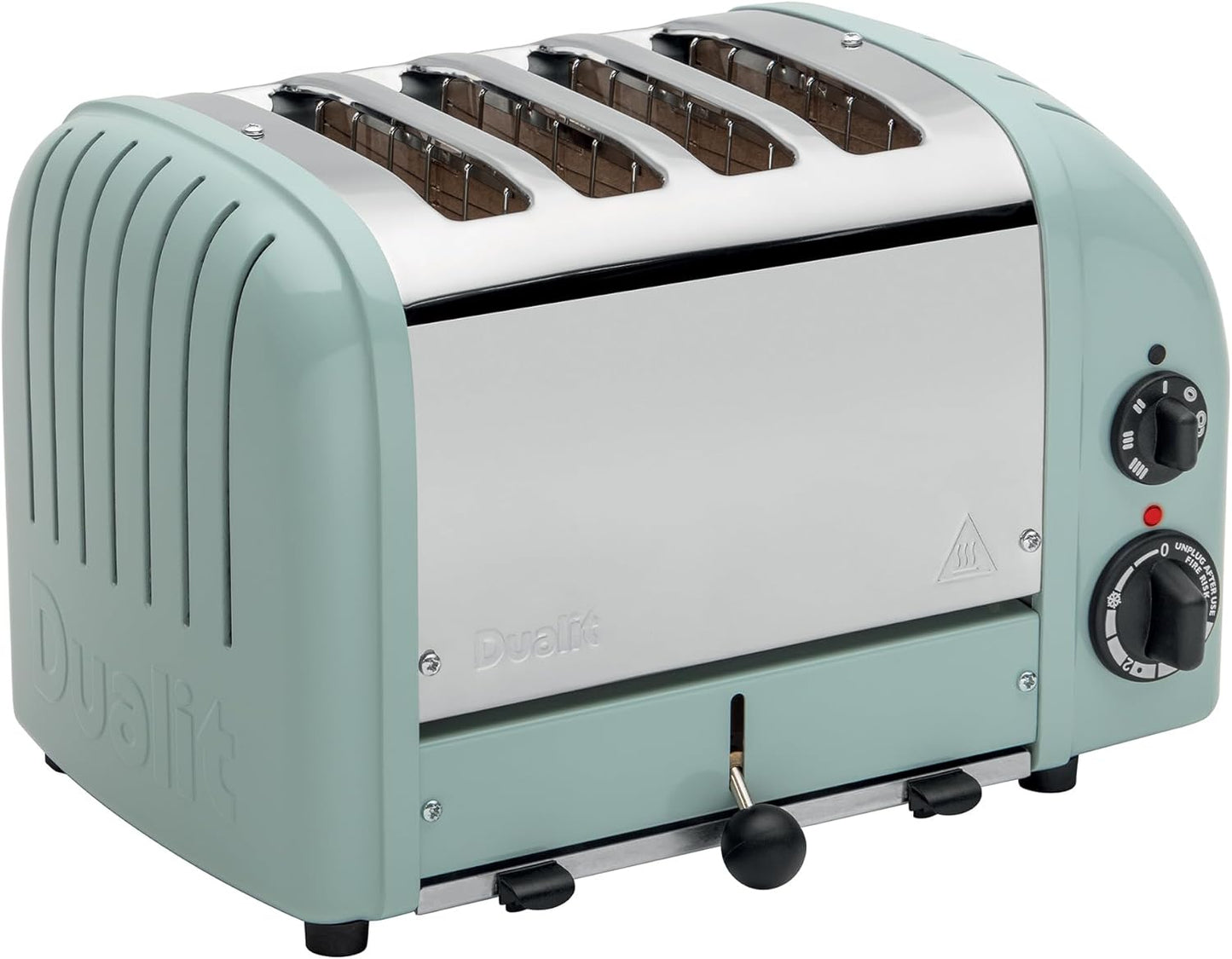 Dualit Classic 4 Slice NewGen Toaster - Stainless Steel - Hand Built in the UK - Replaceable ProHeat elements - Defrost Bread - Mechanical Timer - Eucalyptus Classic Toaster