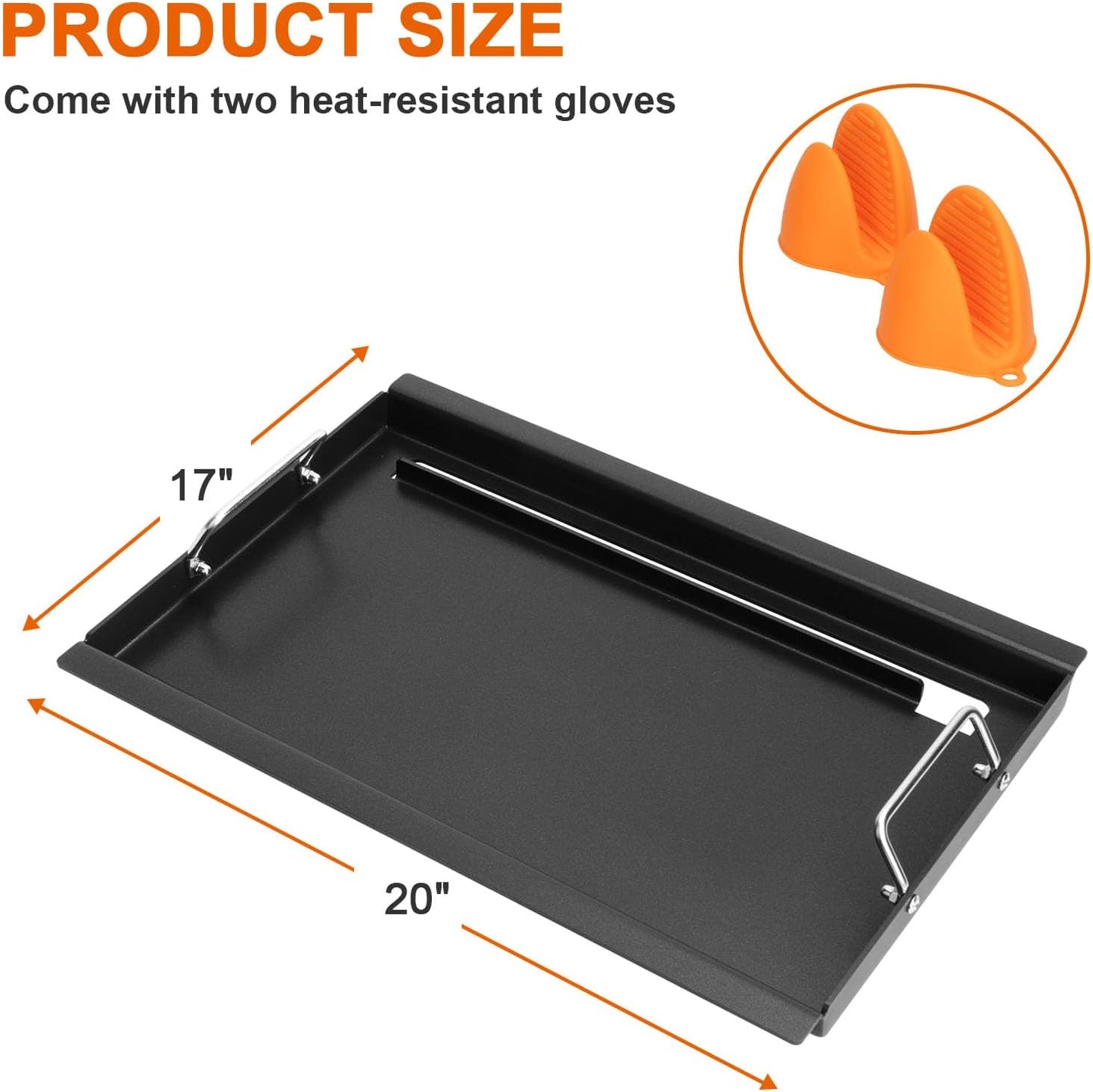 Full-Size Griddle Inserts for Charbroil Performance Convective 3 Burner 463228622 463732623, Flat Top Griddle for Charbroil Grill 463732823 463732923, Replacement Parts for G426-0005-W1