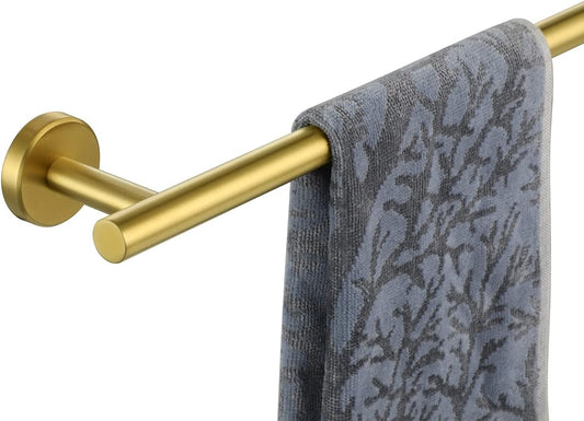 JQK Gold Towel Bar, 30 Inch 304 Stainless Steel Thicken 0.8mm Towel Rack Bathroom, Towel Holder Brushed Golden Wall Mount, Useable Length 27 Inch, TB110L27-BG