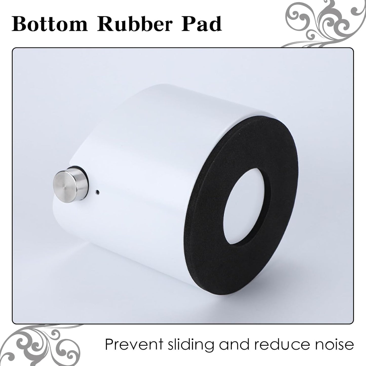 Italian Espresso Tapping Box, Stainless Steel Coffee Grinding Tapping Box, With Detachable Tapping Rod And Anti Slip Rubber Base (White)