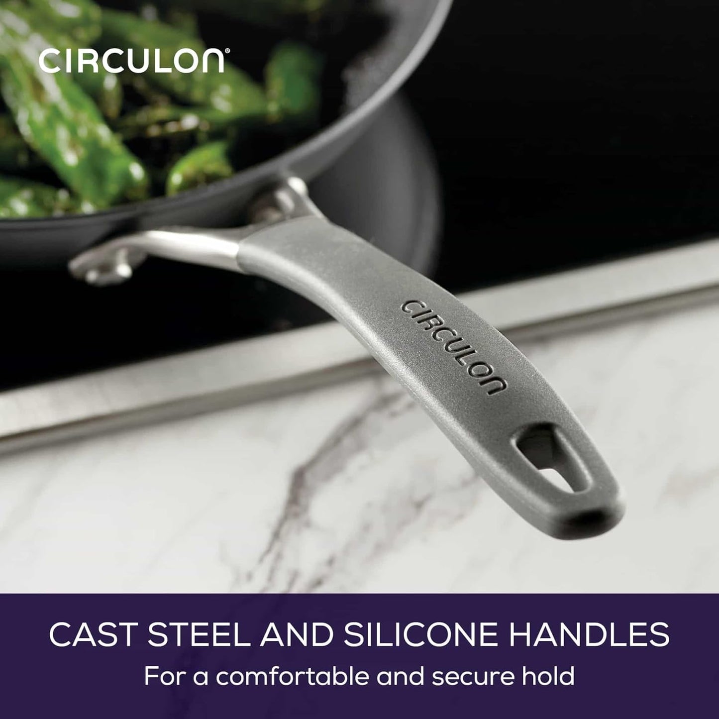 Circulon A1 Series with ScratchDefense Technology Nonstick Induction Frying Pan/Skillet, 10 Inch, Graphite