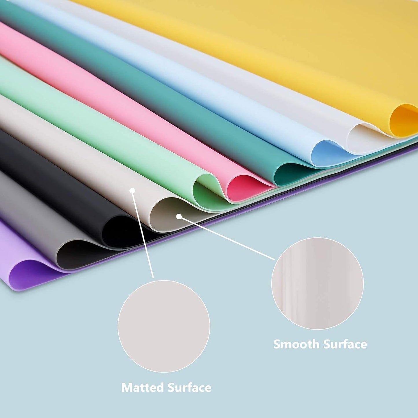 Gartful Gray Silicone Mats for Kitchen Counter, Large Silicone Countertop Protector, 25" x 17" Heat Resistant Desk Saver Pad, Nonskid Multipurpose Mat, Placemat, Non-Slip, 2PCS