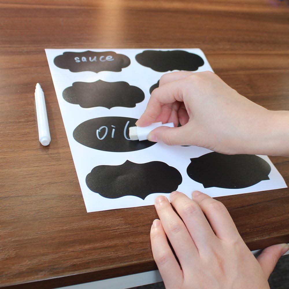 8 Pack 16-Ounce Plastic Squeeze Bottles for Food, Crafts, Art, Multi Purpose Set of 8 with extra 8 Chalk Labels and 1 Pen