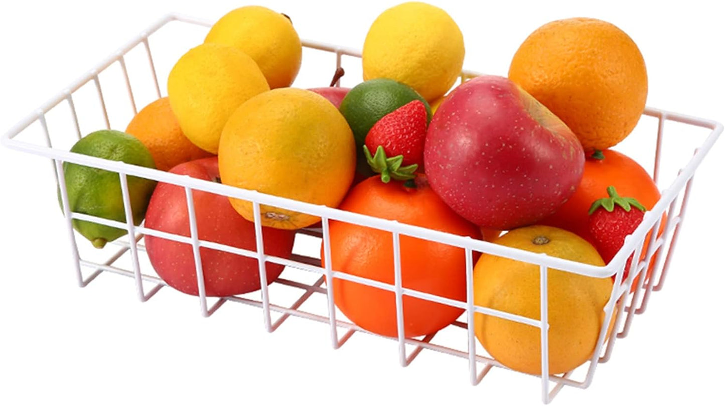 Orgneas Freezer Organizer Bins Metal Wire Storage Baskets for Upright Refrigerator Chest Freezer, Kitchen Pantry Storage and Organization for Fruit Vegetable Soda Cans Toys and Snacks, Set of 6