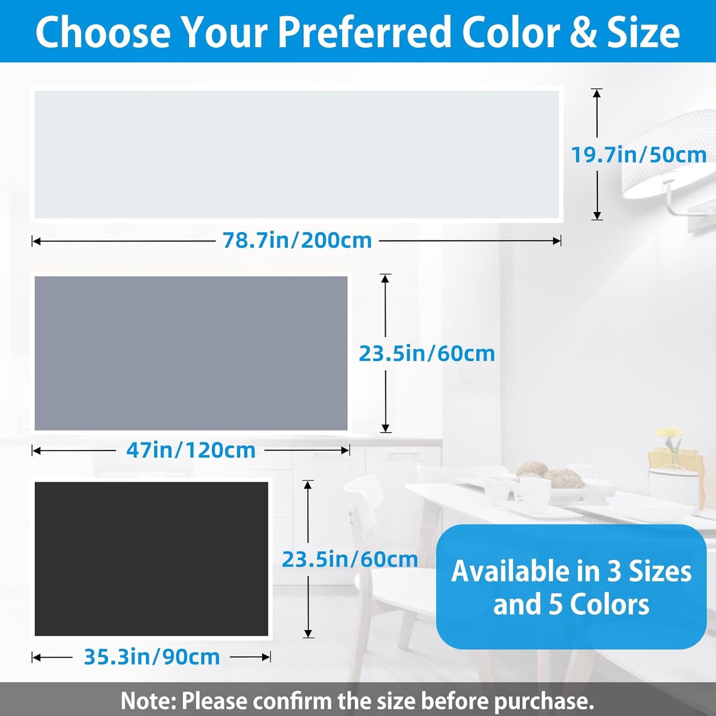 AECHY Extra Large Silicone Mat 78.74”x19.69”x0.08”, Multipurpose Silicone Mat Thick Heat Resistant Mat Shipped Rolled Up Kitchen Counter Mat Waterproof Silicone Mats for Kitchen Counter Dark Gray