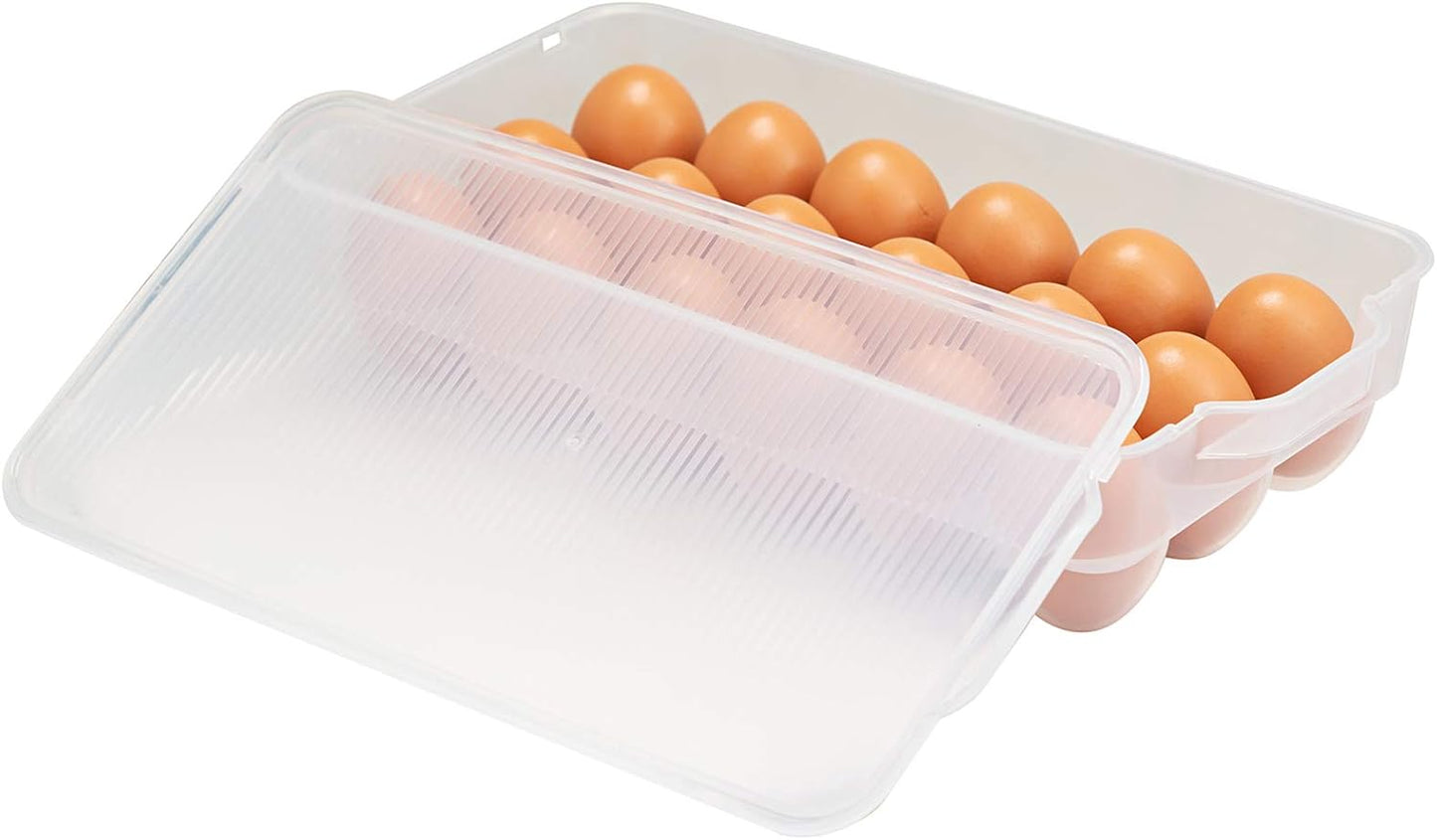 Covered Egg Holder,Egg Storage for Refrigerator,Fits 18 Eggs,Pack of 4