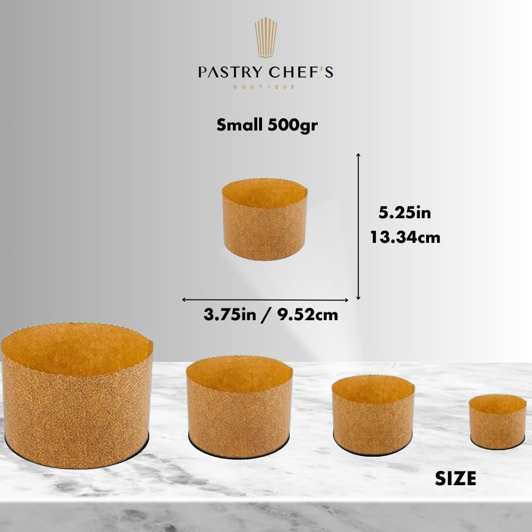 Pastry Chef's Boutique Thin Panettone Paper Pan Mold (Thin Paper - Small 500gr) - Pack of 12
