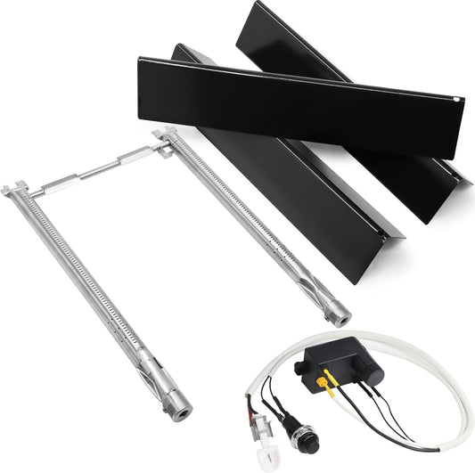 Criditpid Grill Replacement Parts for Weber Spirit I/II 200 with Front Control, 7635 Flavorizer Bars, 69785 Grill Burner Tubes & 7642 Grill Igniter Kit for Weber Spirit E210, E220, S210, S220 Grills.