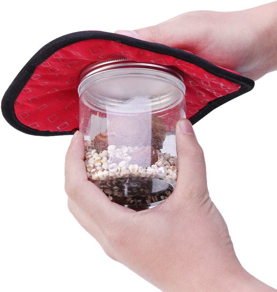 Set of 4 Oven Mitts and Pot Holders, 482 F Heat Resistant Hot Plate Moving Non-Slip Gloves for BBQ, Grill, Baking, Cooking, Oven, Microwave (Red)