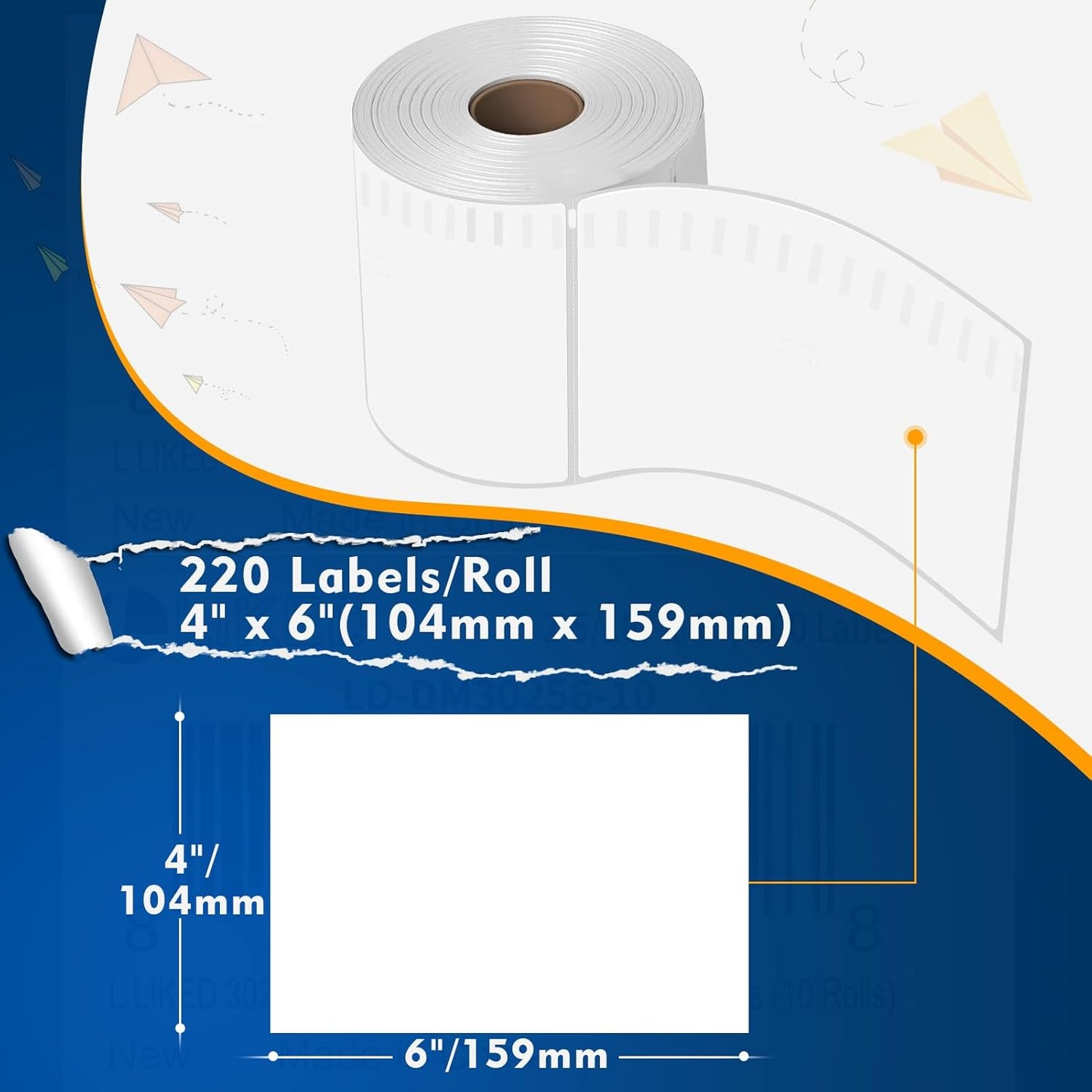 L LIKED 2200 PCS 4"x 6" Direct Thermal Labels White Perforated Shipping Label, Compatible with DYMO 4XL 1744907,Zebra, Rollo, Jadens, Nelko, 220 Labels per Roll, 10 Rolls
