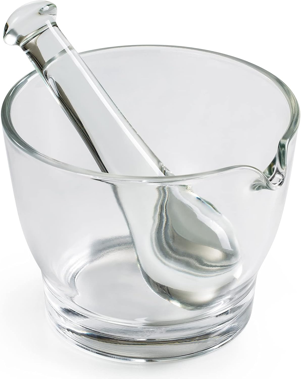 16oz Glass Mortar and Pestle Bowl, Medicine Grinder and Mixer for Pharmacy or Science Lab