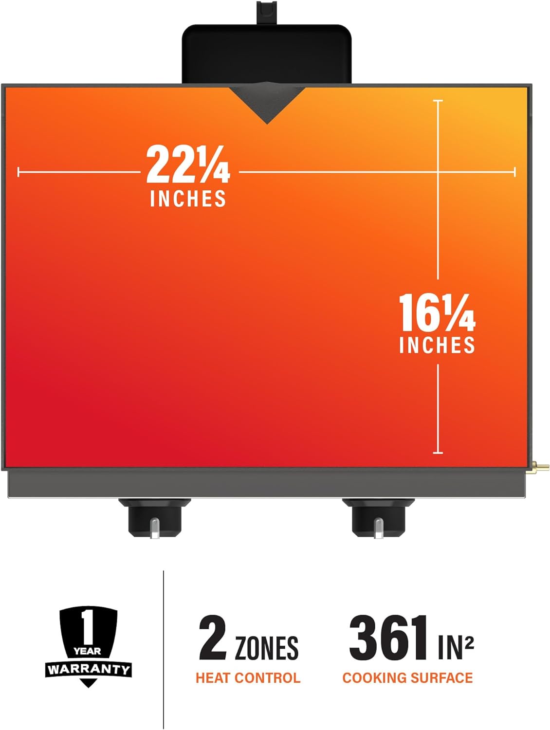 Blackstone 1666 22” Tabletop Griddle with Stainless Steel Faceplate, Powder Coated Steel, Black