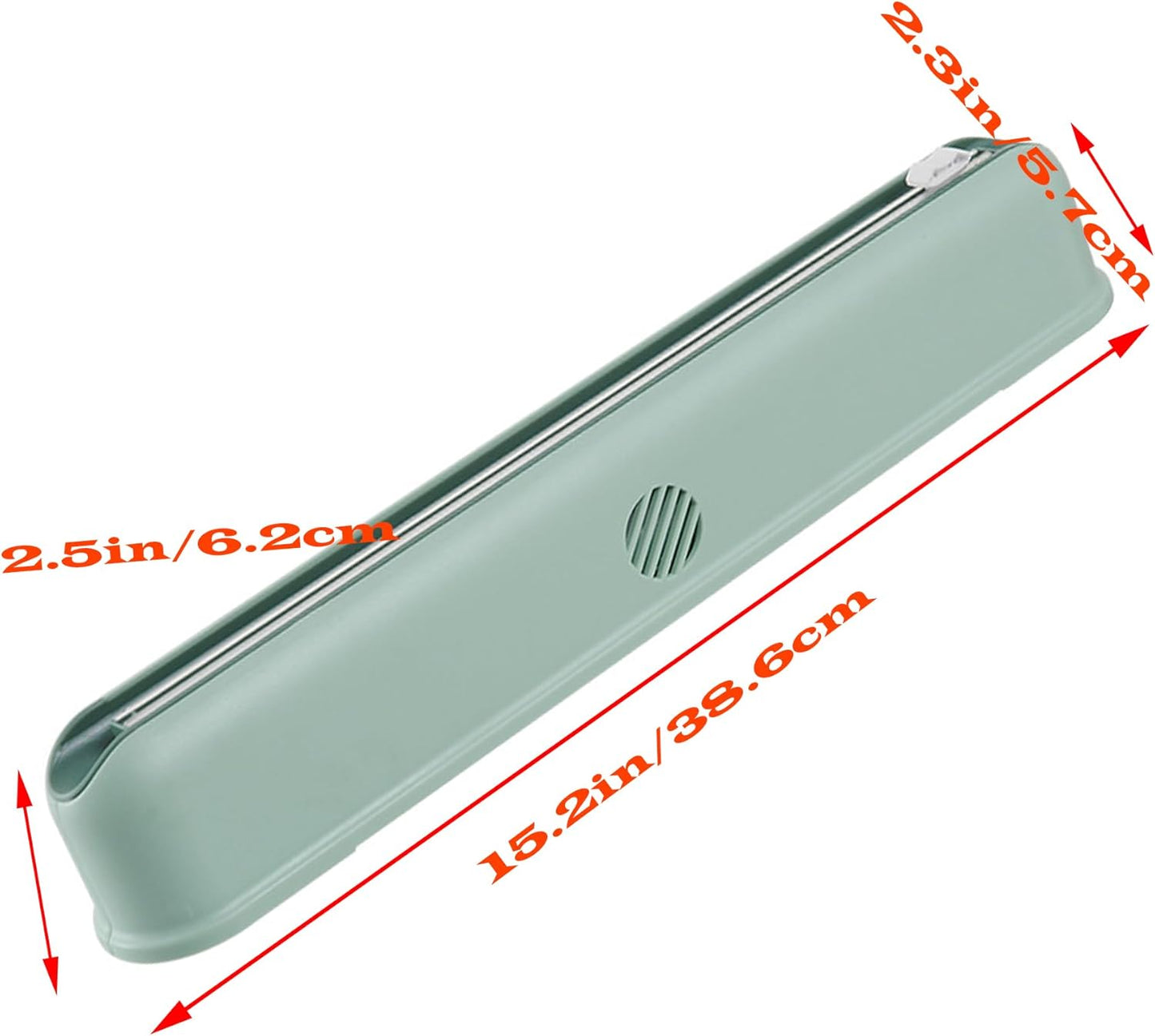 Mount Magnetic Refillable Plastic Wrap Dispenser with Cutter,Food Cling Wrap Film Cutter,Tin Aluminum Foil Dispenser,Slide Chic Parchment Paper Dispenser, Fit 12" X 300 Feet Plastic Wrap - Green