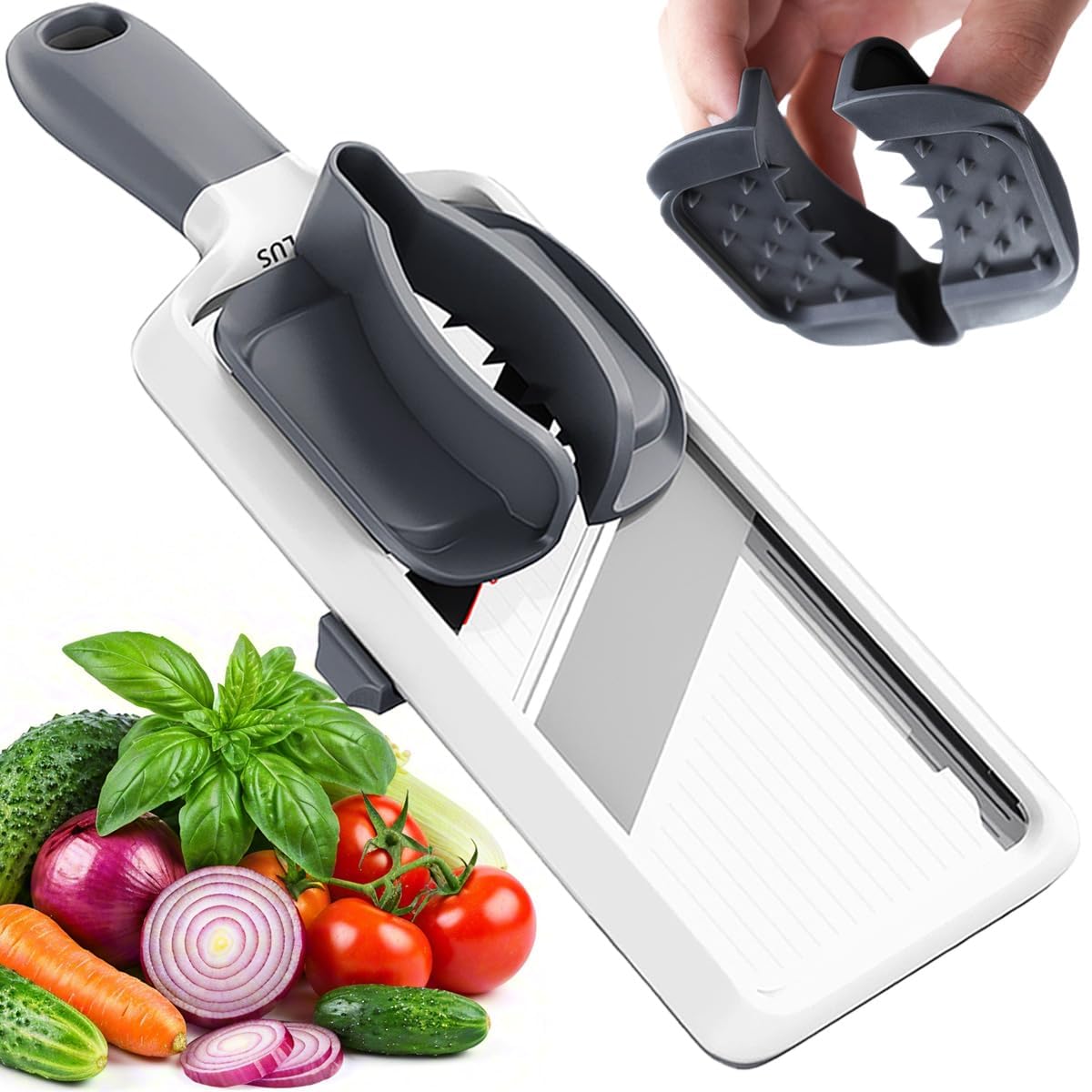 Mandoline Slicer for Kitchen, Adjustable Vegetable Slicer with Food Holder,Handheld Potato Slicer, Simple&Handy veggie slicer vegetable cutter