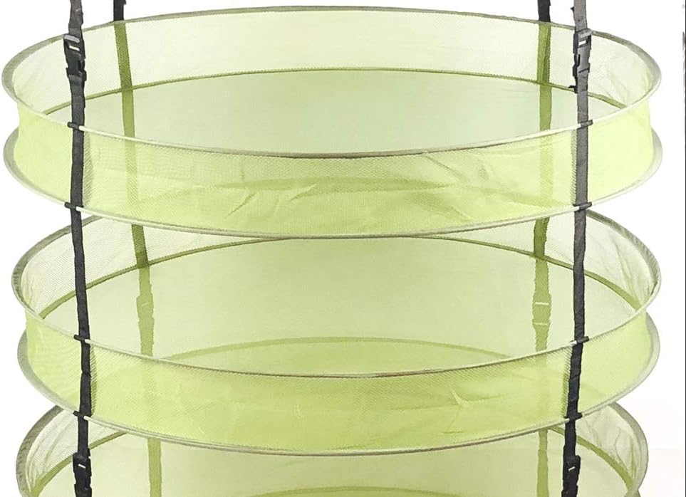 HORTIPOTS Herb Drying Rack Collapsible 2.5 ft Hanging Dry Net Rack for Hydroponic Herb Pot Vegetable Fruit Flower or Clothes Laundry