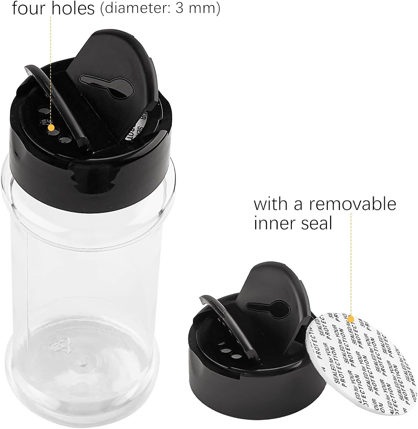 TUZAZO 3 oz Plastic Spice Jars with Shaker Lids and Labels, 24 Pcs Clear Empty Spice Bottles Seasoning Containers for Spice, Herbs and Seasoning Powders