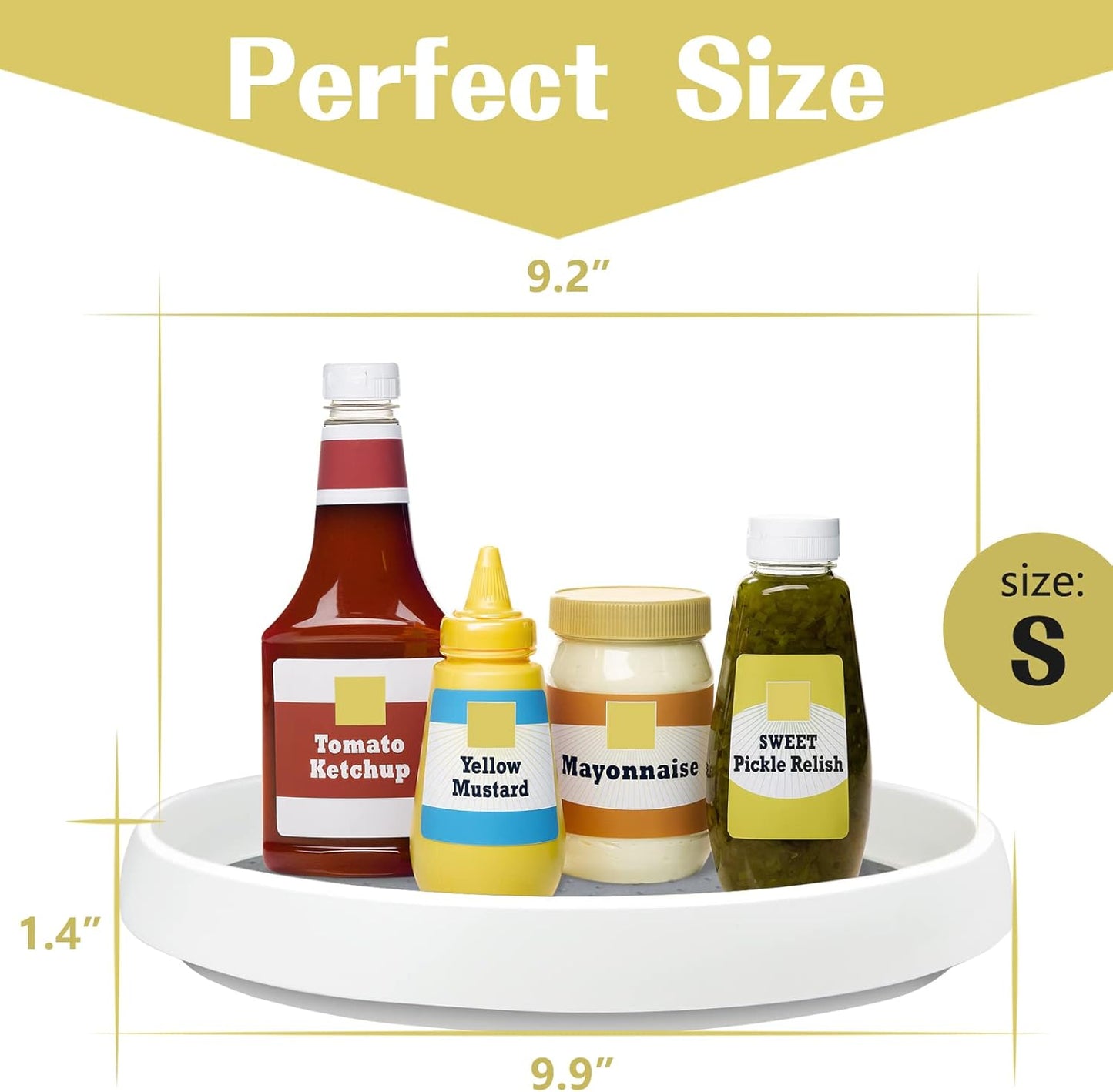 5Pack Non Skid Lazy Susan Turntable,Single Round Rotating Kitchen Spice Organizer for cabinets,Pantry, Bathroom, Refrigerator（10Inch）