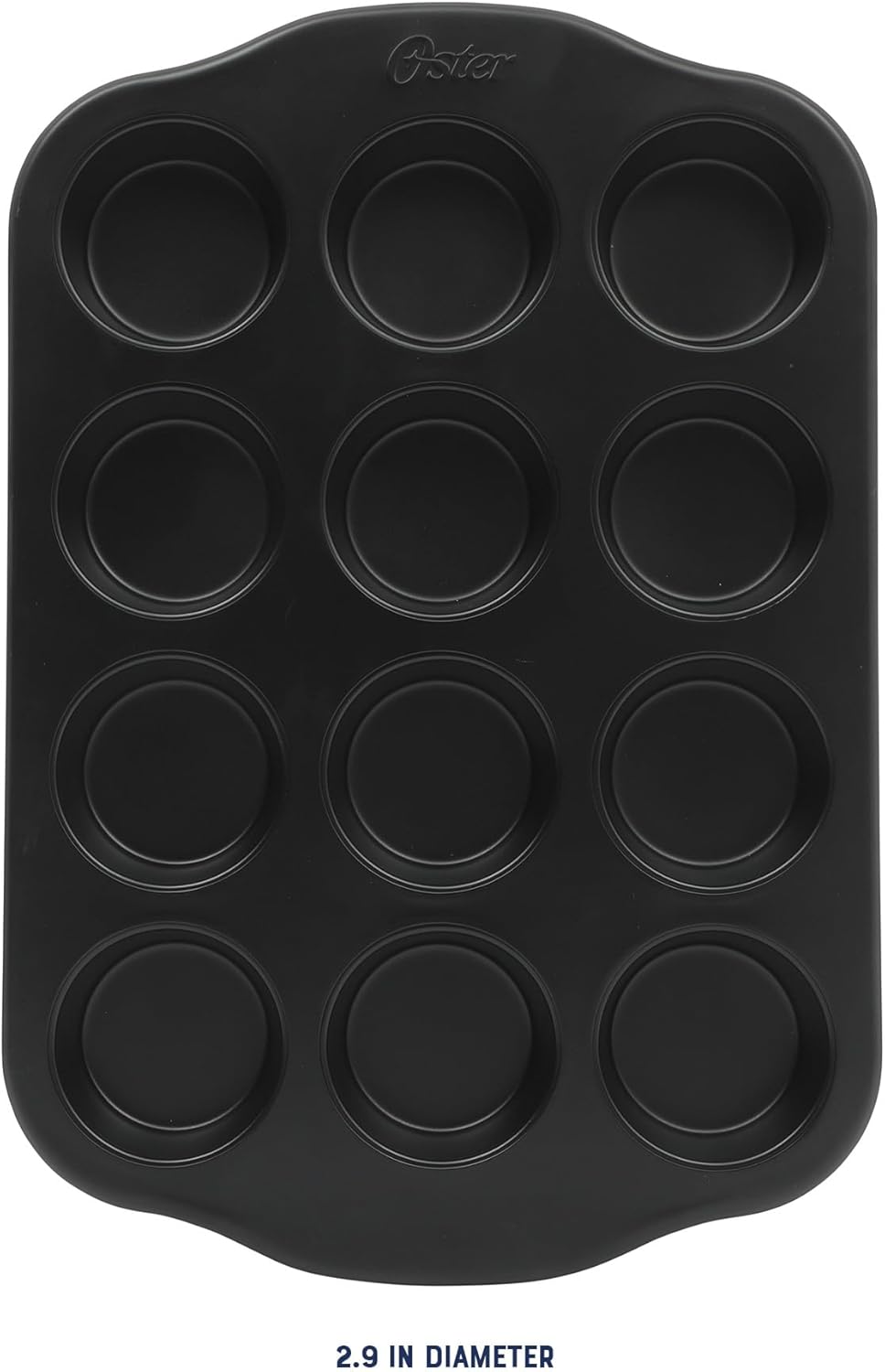 Oster Teston 12 Cup Nonstick Carbon Steel Muffin/Cupcake Baking Pan - Matte Black