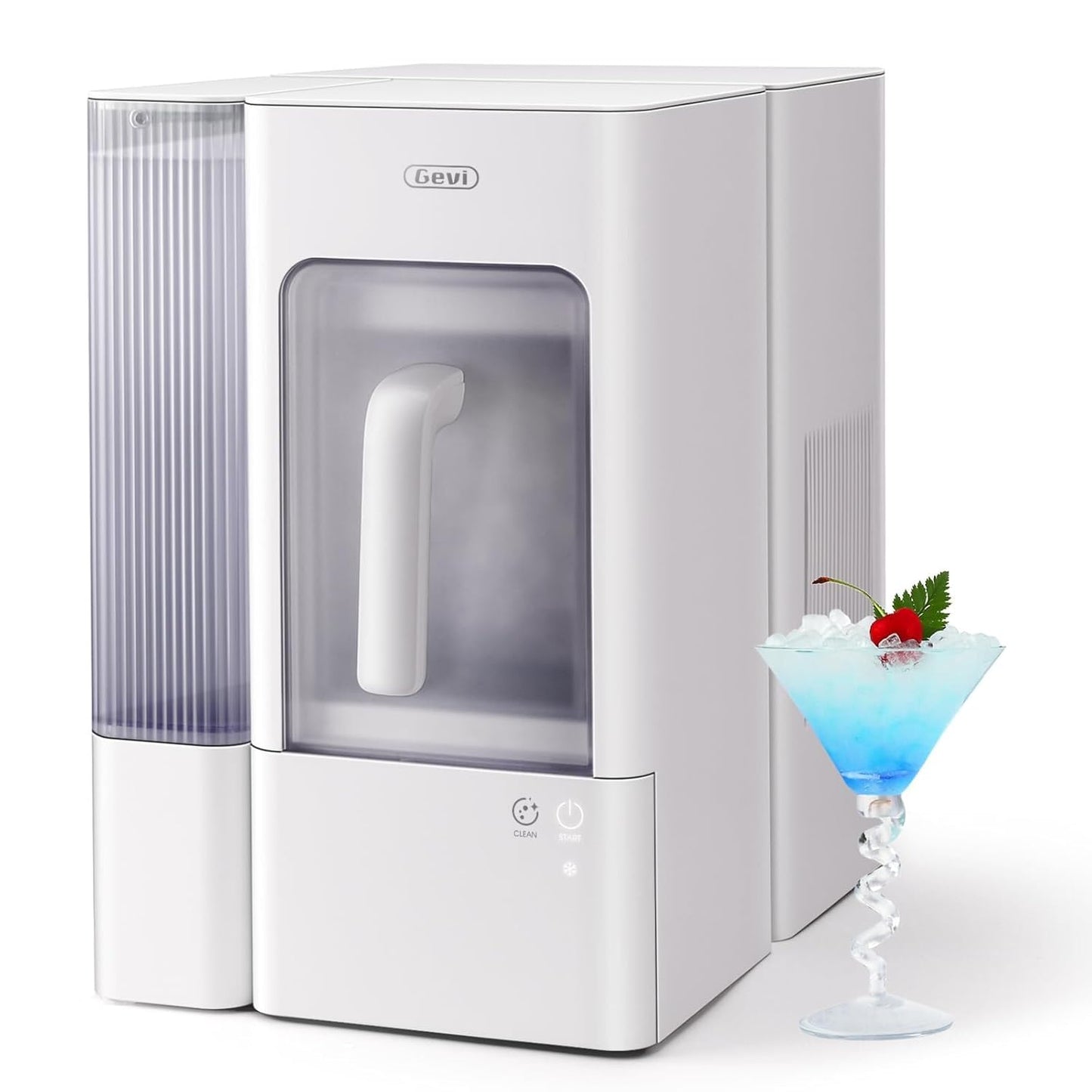 Gevi Adella Gemi Nugget Ice Maker Countertop with 1 Gallon Side Tank,Chewable Ice Machine with Portable Ice Basket, 40 lbs in 24 Hours, Pellet Ice Machine with Self-Cleaning for Home Party