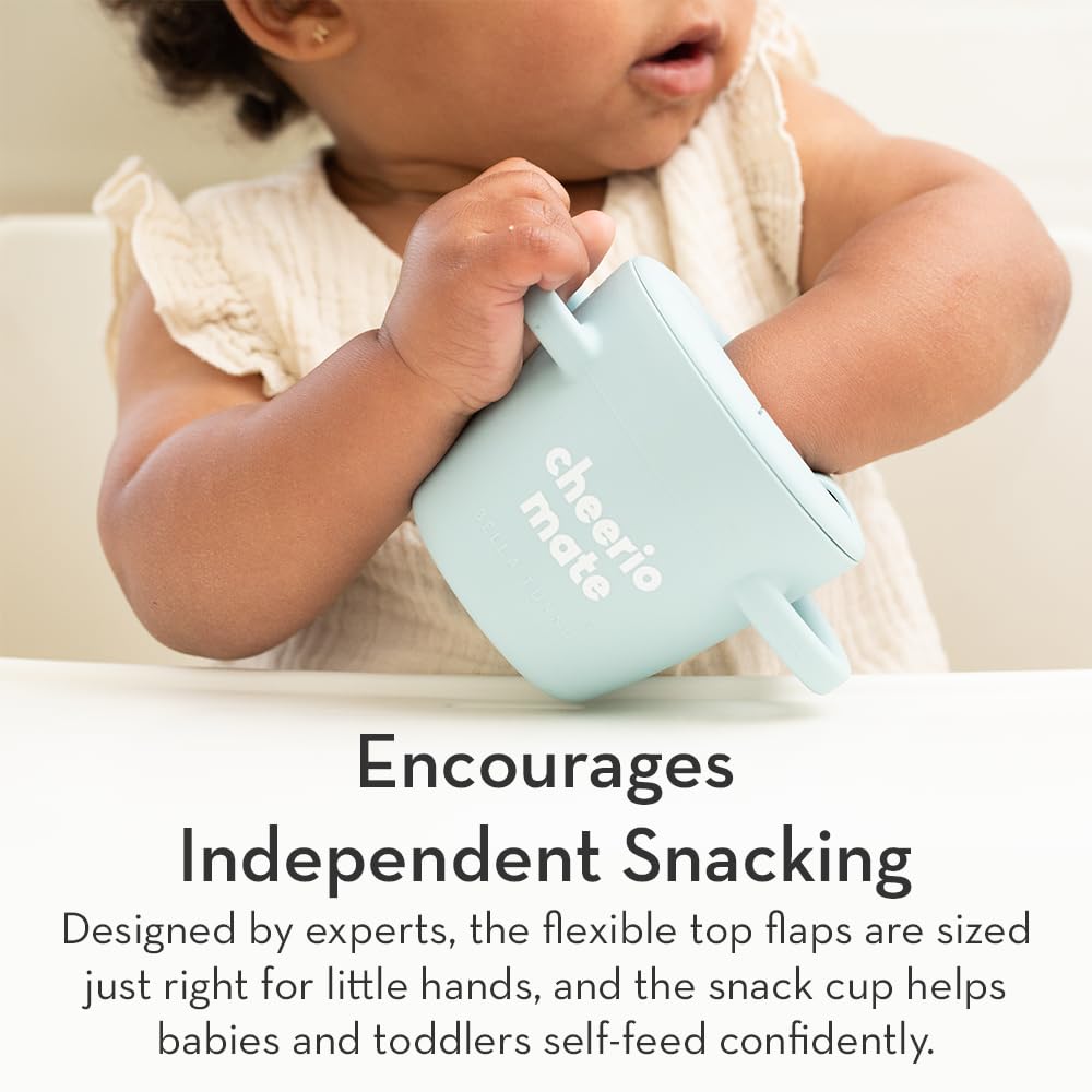Snack Cups for Toddlers by Bella Tunno, Set of 2 Silicone Spill Proof Food Containers with Lids, Babies & Kids 6-12 Months, Love First Bite & Snack Queen