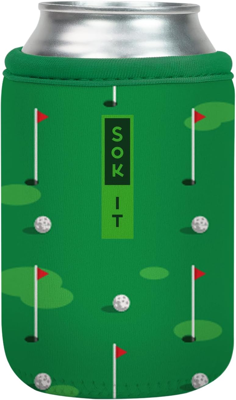 Sok It CanSok Sleeve for Beer & Soda Insulated Neoprene Cover (Golf, 12oz Can Sleeve)