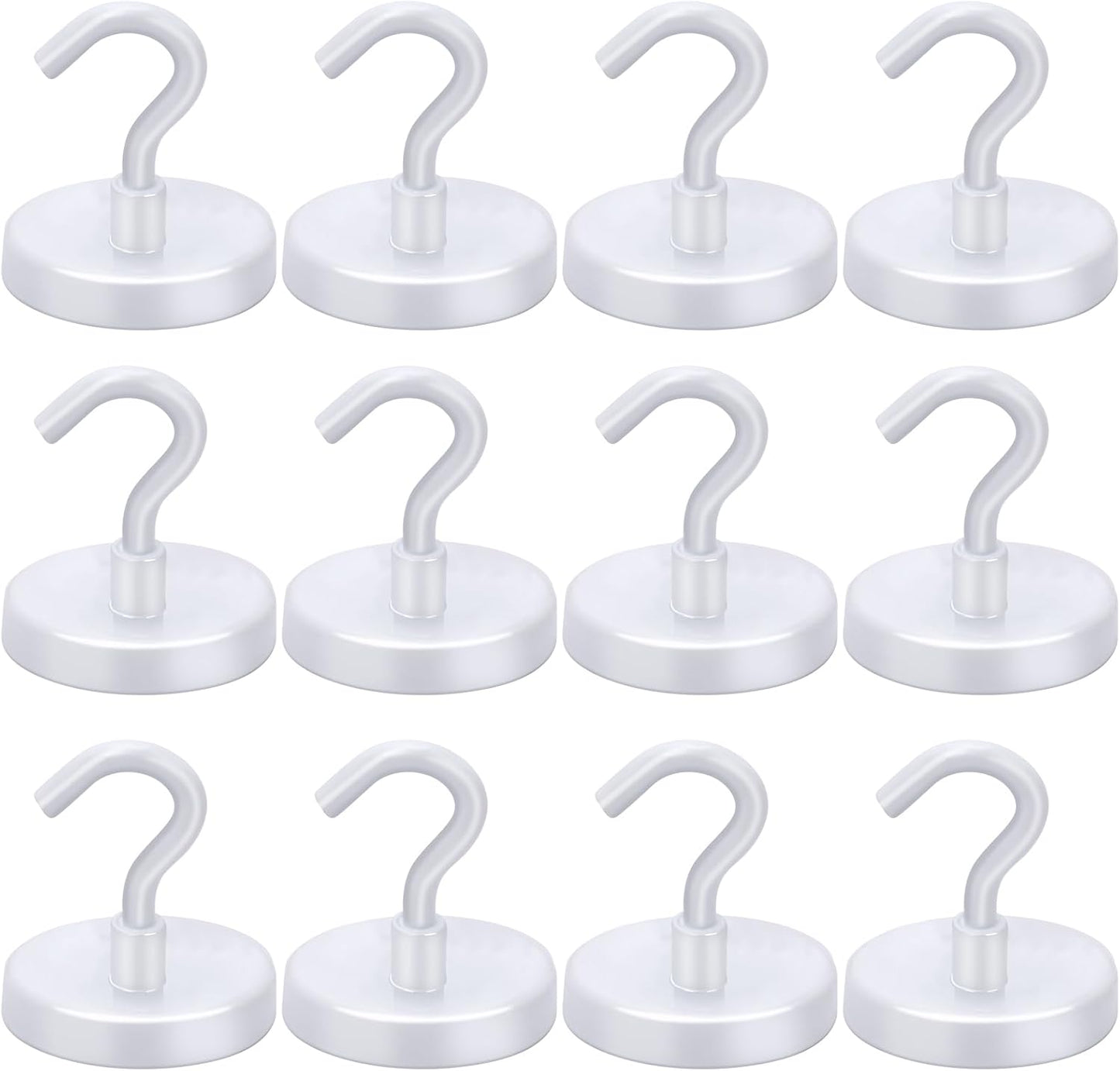 LOVIMAG Magnetic Hooks for Cruise Cabins, Cruise Essentials Must Haves, Cruise Magnets, Magnetic Key Holder, Strong Magnetic Hooks for Hanging, Fridge, Grill -12 Pack, 110lbs, White