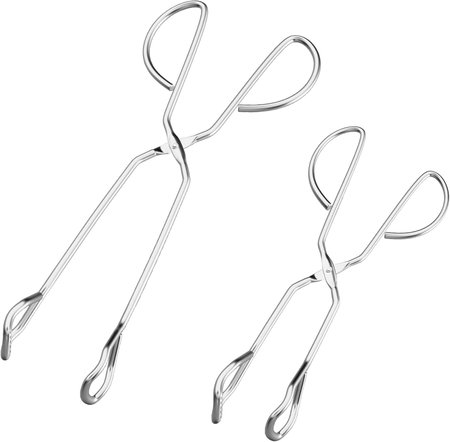 Stainless Steel Kitchen Scissor Tongs Set, 2-Piece (10/13 Inch) for Cooking, Grilling, Serving, and Barbecue