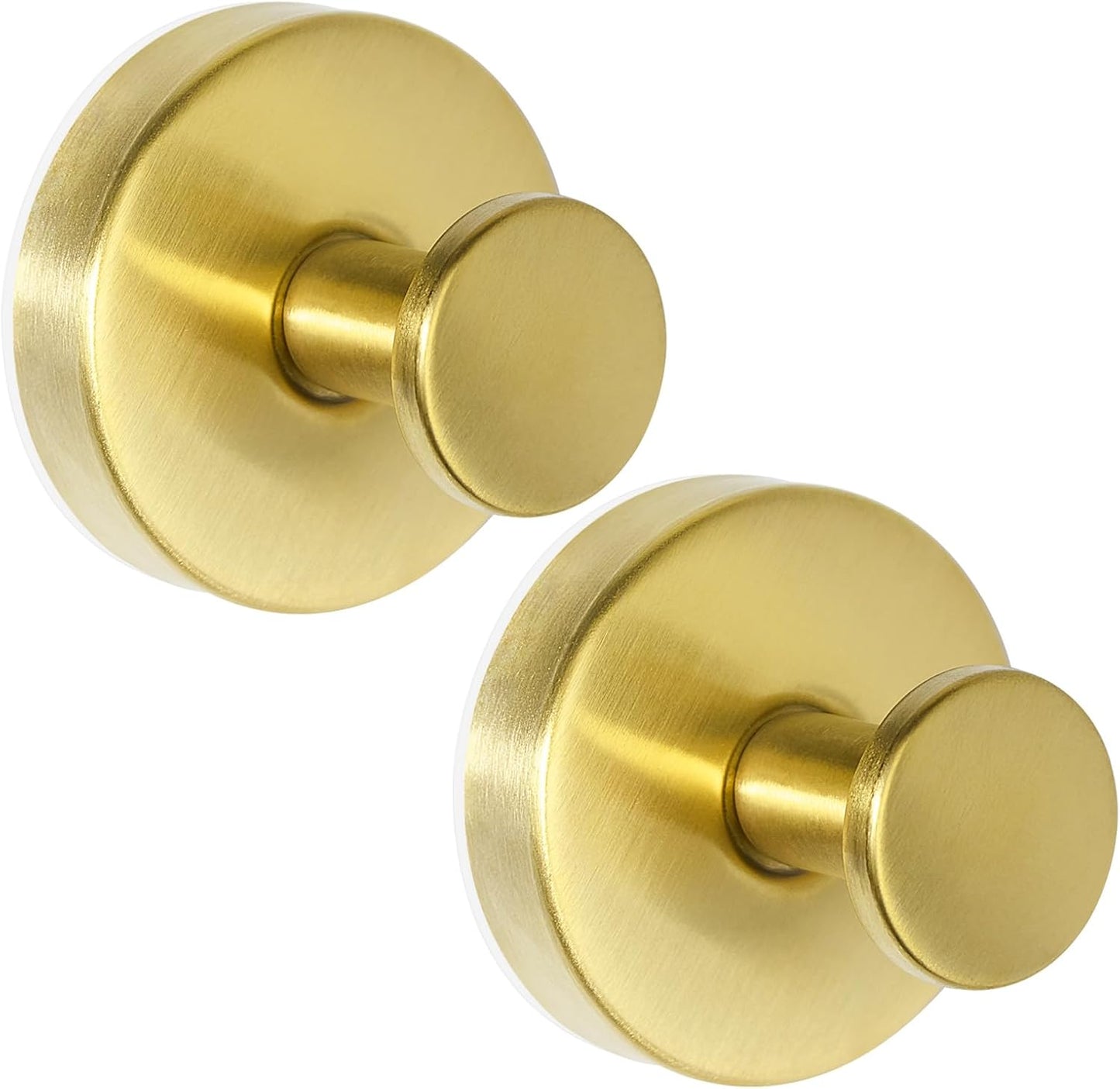 ZESLMG Suction Cup Hooks for Shower Wall, Door Wreaths, Removable Inside Shower Towel Hooks for Bathroom Window Glass Kitchen- Bath Robe Loofah Suction Hooks for Hanging More Surfaces (Gold, 2 Pack)