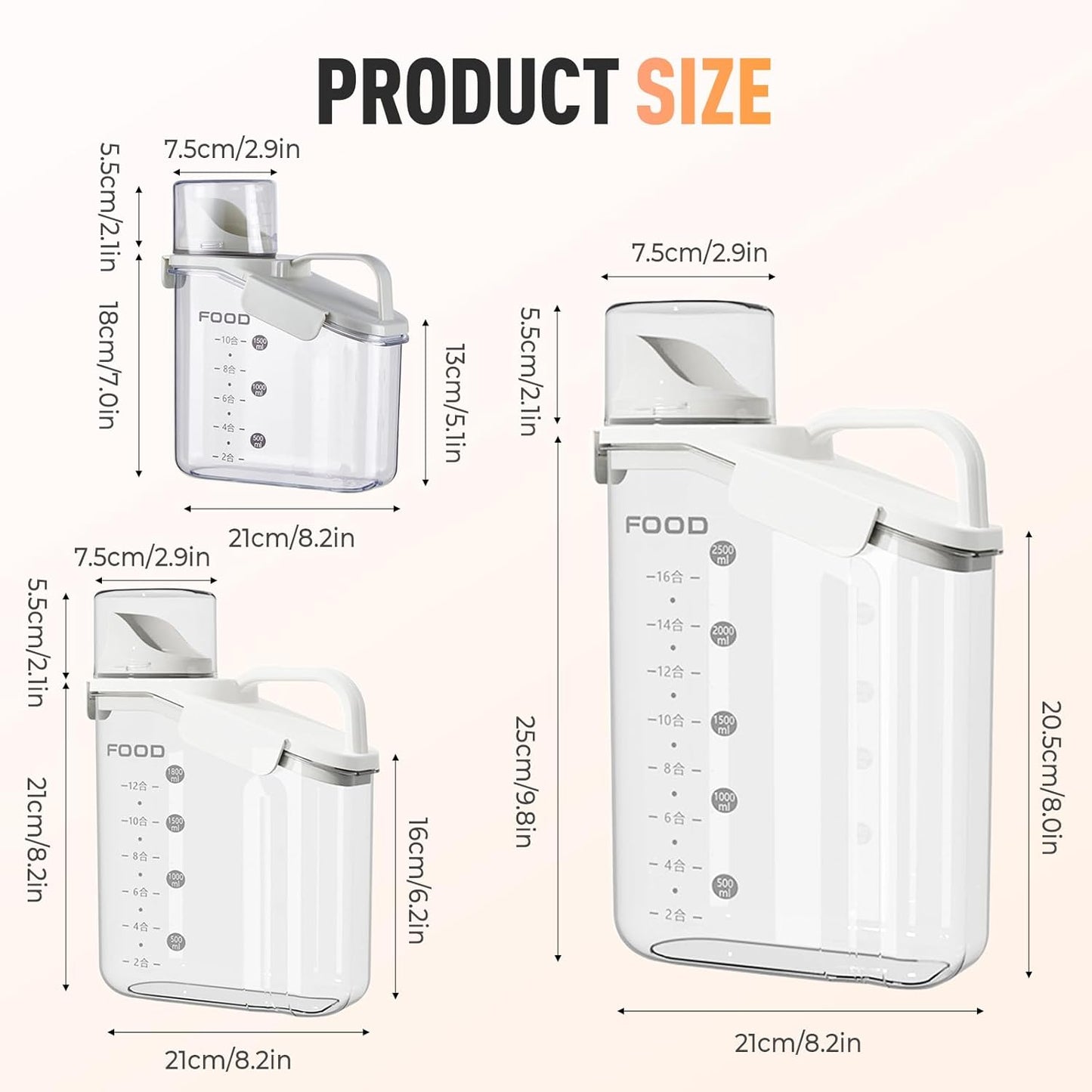 Clear Airtight Food Storage Containers, Transparent Cereal Dry Food Storage with Pouring Spout, for Flour, Sugar and Cereal (54oz Green)