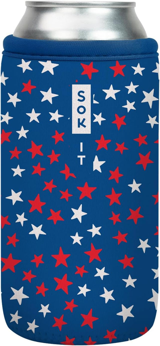 Sok It CanSok Sleeve for Beer & Soda Insulated Neoprene Cover (Starry Splendor, 16oz Can Sleeve)