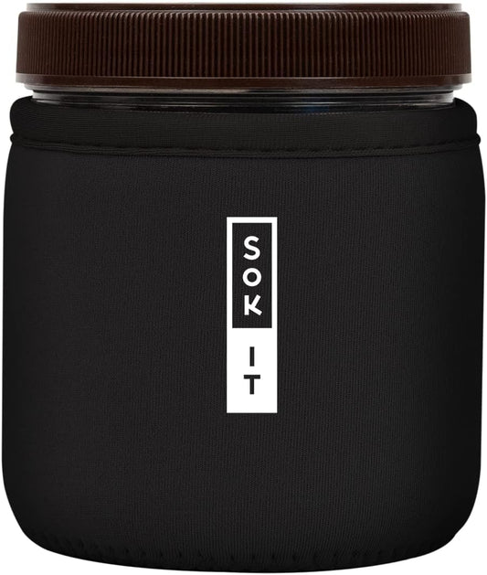 Sok It IceCreamSok Insulated Neoprene Cover (Black, Straight Ice Cream Pints)