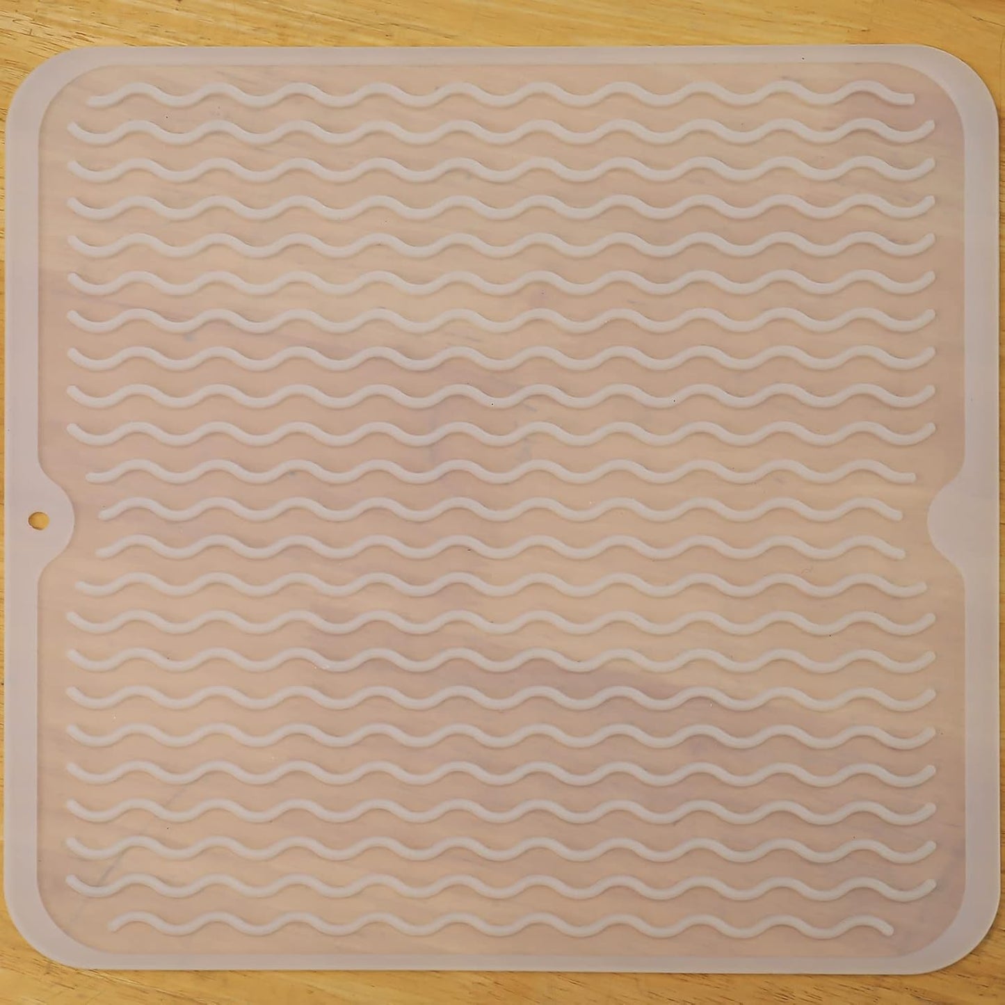 Silicone Dish Drying Mat for Multiple Usage,Easy clean,Eco-friendly,Heat-resistant Silicone Mat for Kitchen Counter or Sink,Refrigerator or Drawer liner Translucent M 12 inches x 12 inches