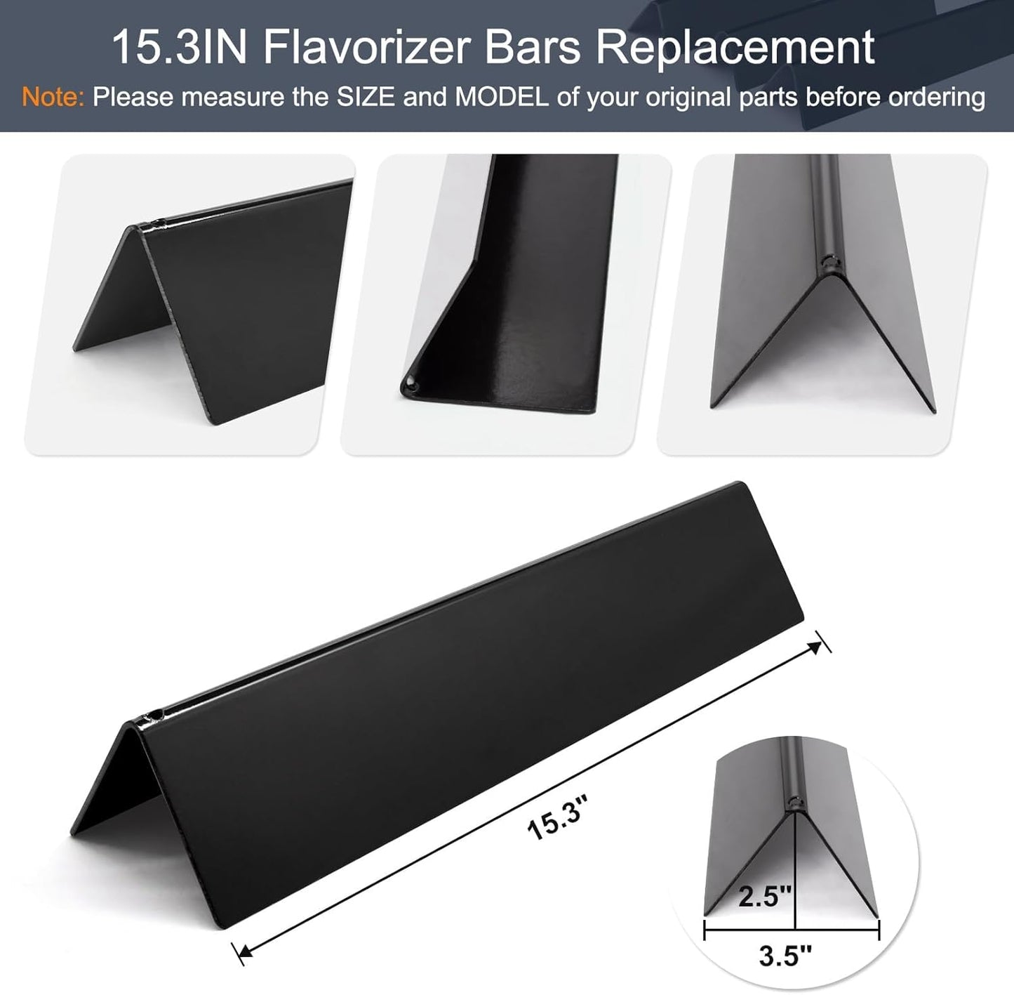 Criditpid Grill Replacement Parts for Weber Spirit 200 & Spirit II 200 with Front Control, 7635 Flavorizer Bars & 69785 Grill Burner Pipe Tubes Kit for Weber Spirit E210, E220, S210, S220 Grills