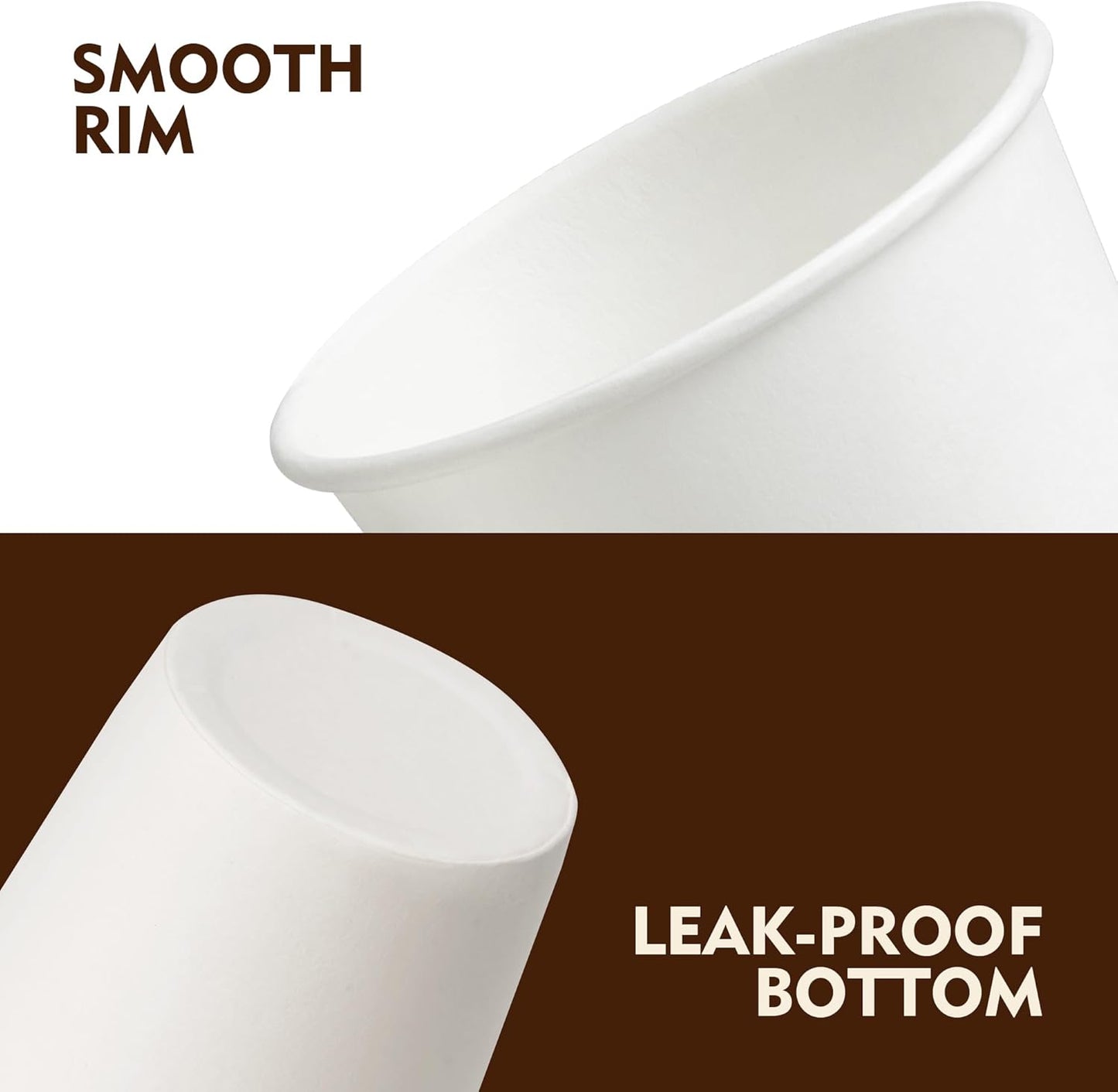 YEEHAW 3 oz 300 Pack Disposable Paper Coffee Bathroom Cups, Small White Mouthwash Cup for Bathroom