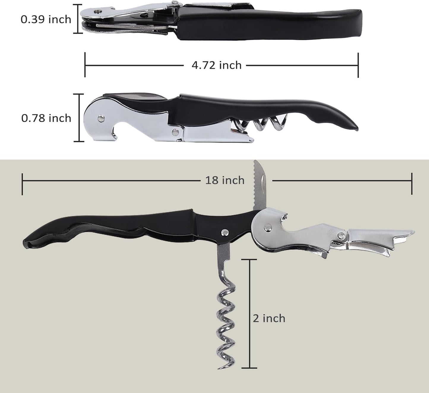 RECUTMS Corkscrew 12 Packs Wine Opener Wine Keys Bulk Stainless Steel Fold Beer or Bottle Opener Serrated Foil Cutter, Perfect for Bars Restaurants Family Company Party(Black)