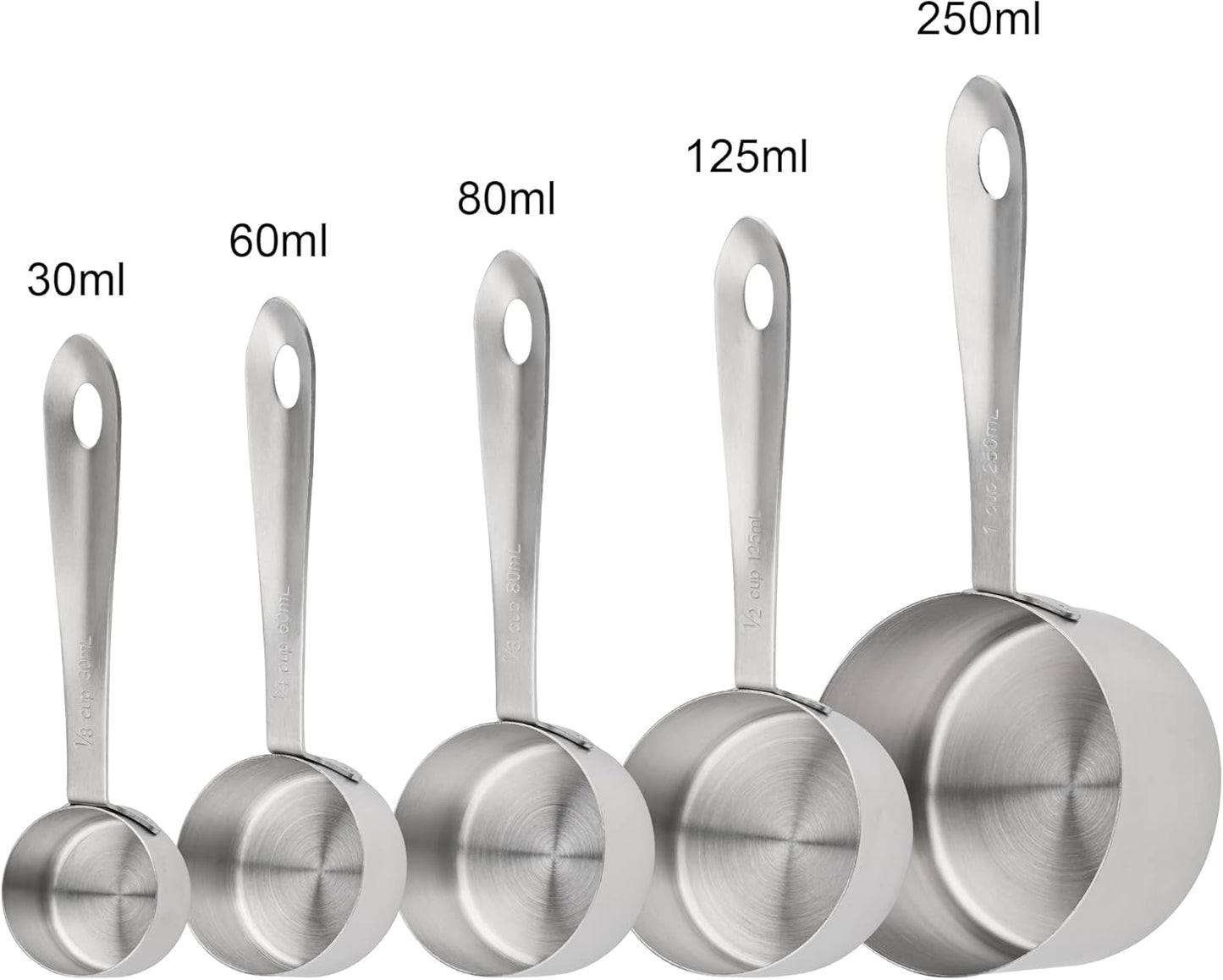 Measuring Cups and Spoons Set, 18/8 Stainless Steel Measuring Cups and Spoons Set, 5 Metal Measuring cup & 6 Baking Measuring Spoon, Imperial & Metric Measure Cup and Spoon Set 11