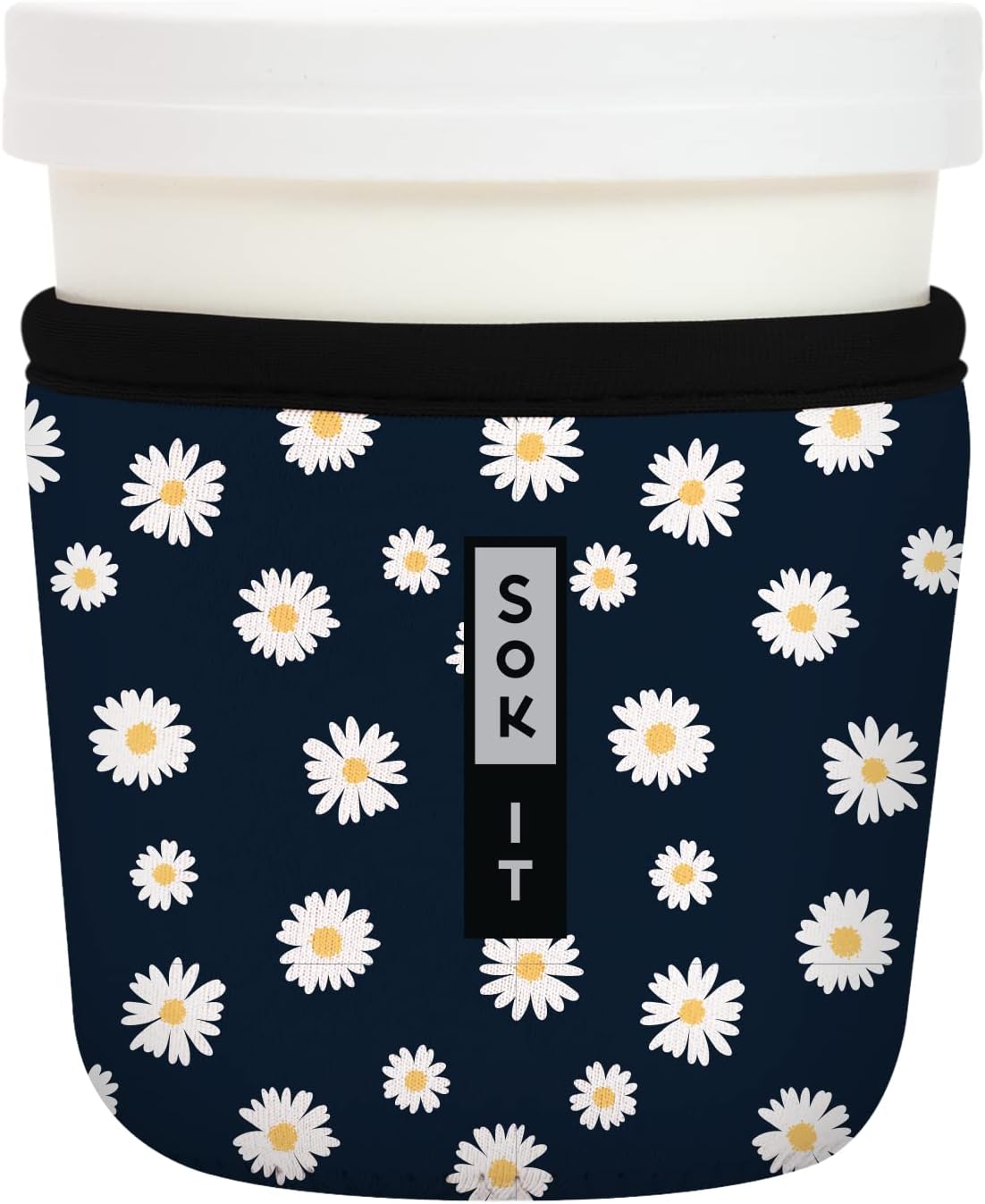 Sok It IceCreamSok Insulated Neoprene Cover (Daisy Chain, Tapered Ice Cream Pints)