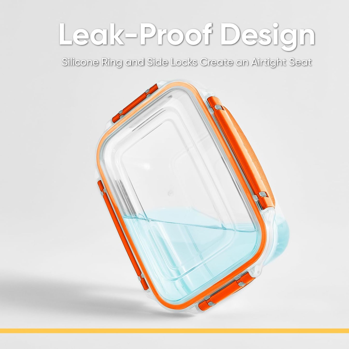 Superio Plastic Food Storage Containers with Airtight Lids, 4 Pack- 80 Oz, BPA Free, Leakproof, Stackable, Microwave, Dishwasher, Freezer Safe, Orange