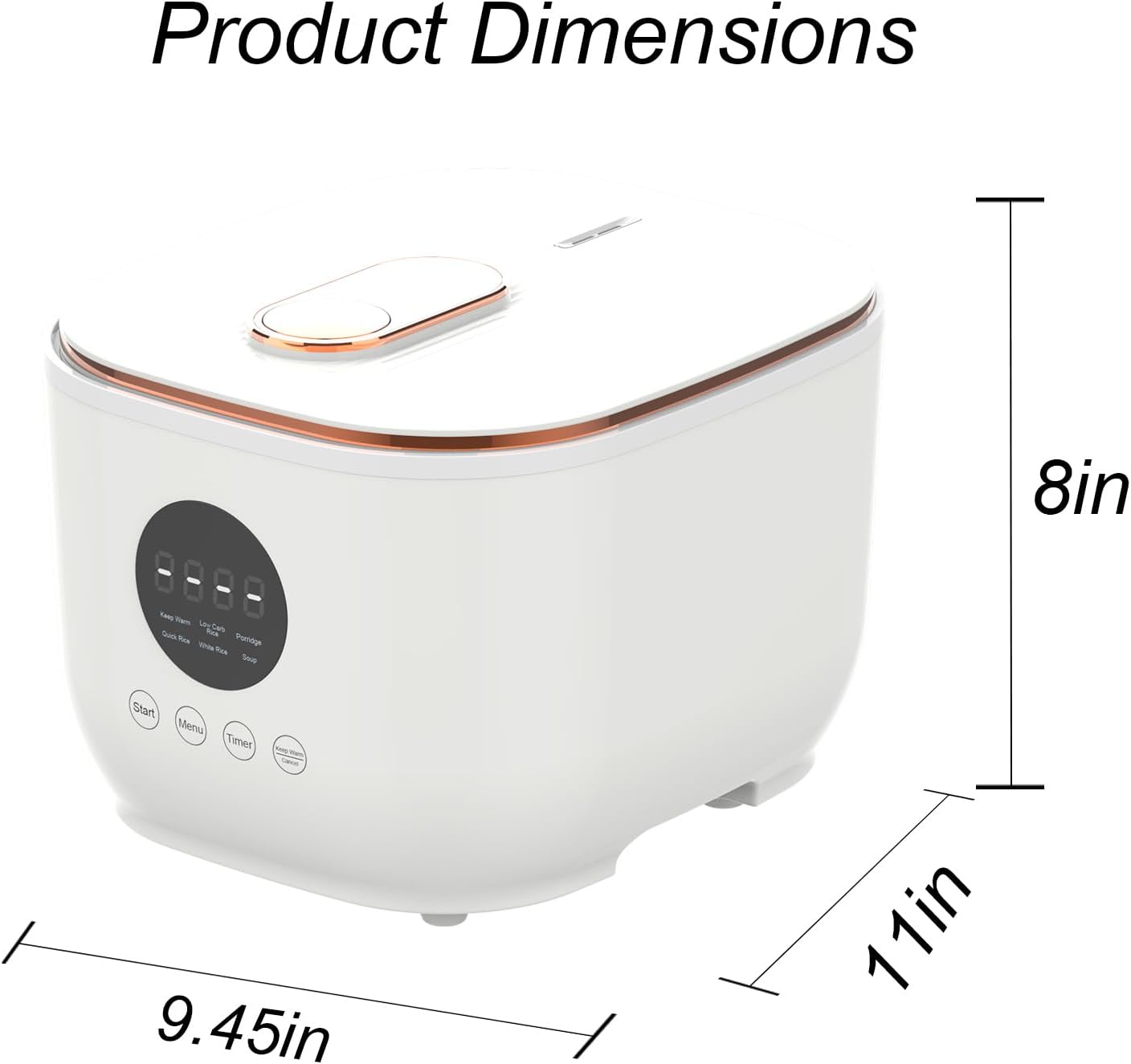 3L Healthy Low Carb Rice Cooker, Low Sugar Digital Steamer,Porridge,Soup,Quick Rice,White Rice,Stainless Steel Filter Basket，5 Cooking Functions,24H Timer & Auto Keep Warm