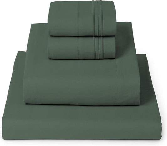 Mellanni Queen Sheets Set - 4 PC Iconic Collection Bedding - Hotel Luxury, Extra Soft, Cooling Bed Sheets - Wrinkle, Fade, Stain Resistant (Queen, Emerald Green)