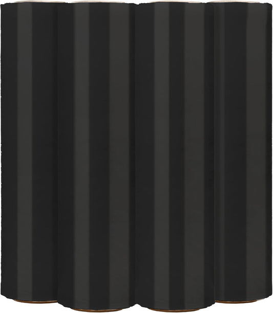 The Boxery- 18''X1500' Per Roll Stretch Wrap (Black)-4 Rolls/6000 Feet Total (65 Gauge) Industrial Grade,Stretch Wrap Film Black Cling Plastic for Shipping, Moving and Packaging