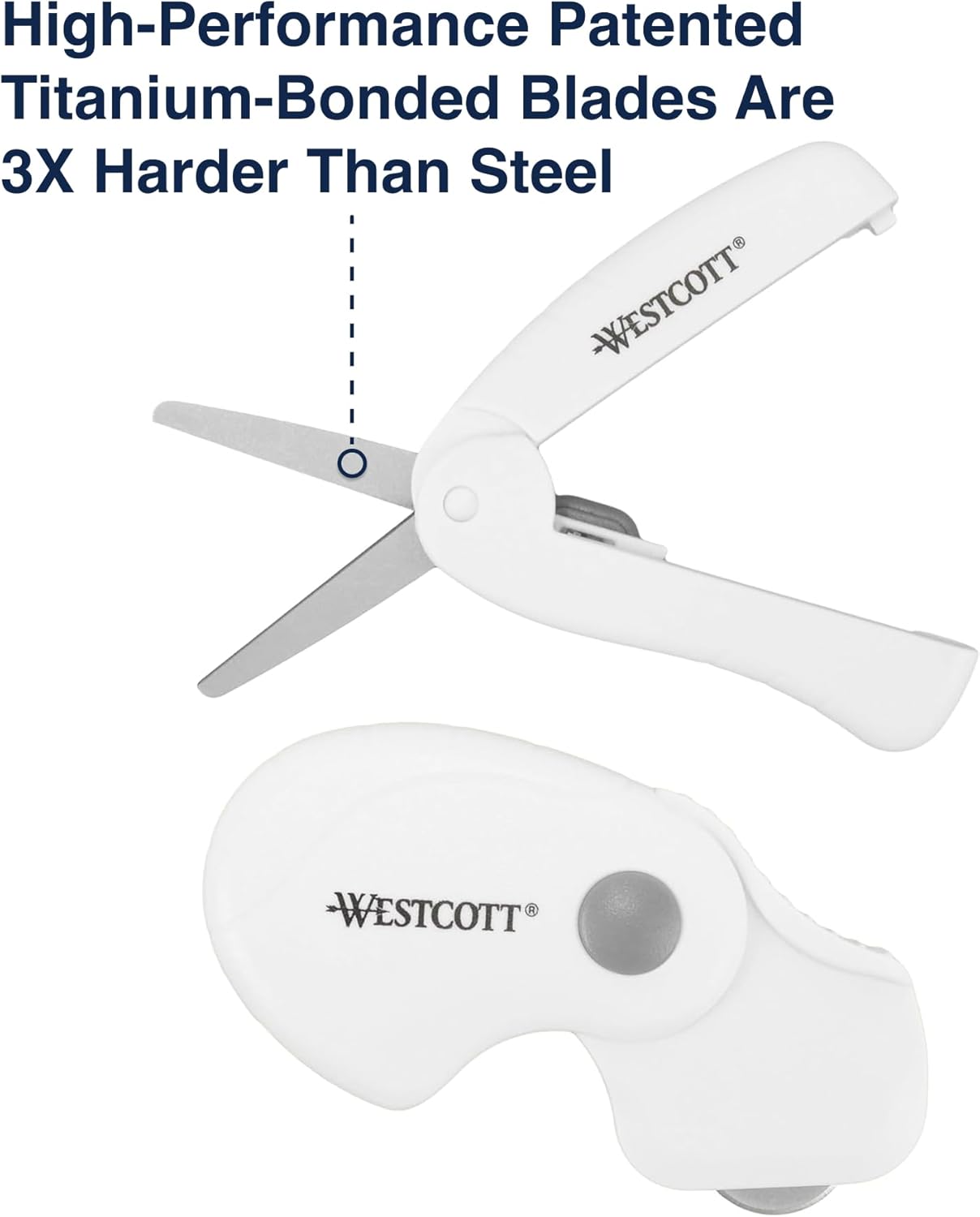 Westcott Titanium-Bonded Minis for Crafts and Sewing, Including Scissors for Fabric and Paper and Rotary Cutter, 2-Piece Set