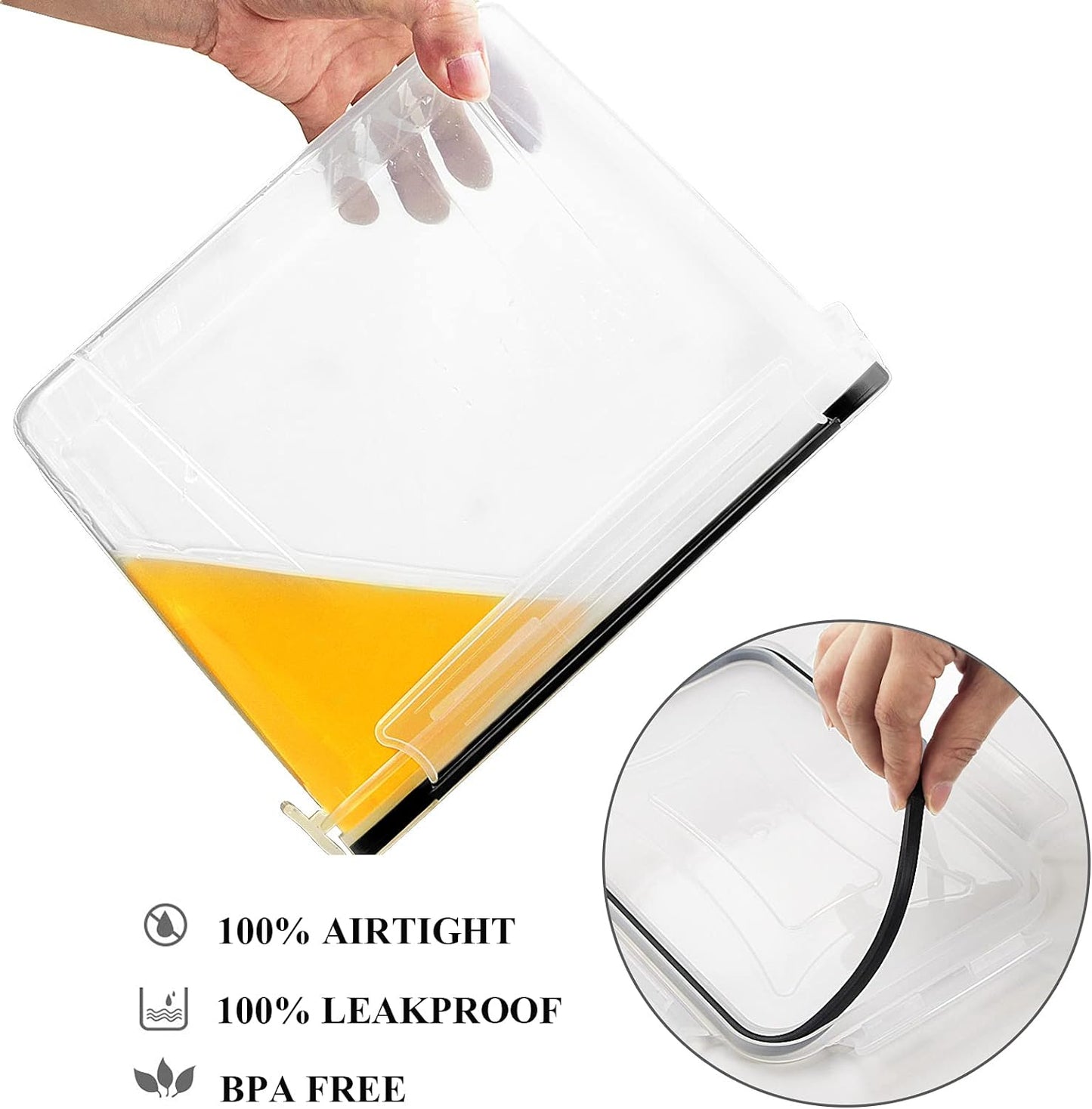 Wildone Airtight Food Storage Containers Cereal & Dry Food Storage Container Set of 6(Black Lid), Leak-proof & BPA Free, With 1 Measuring Cup & 20 Chalkboard Labels & 1 Chalk Marker