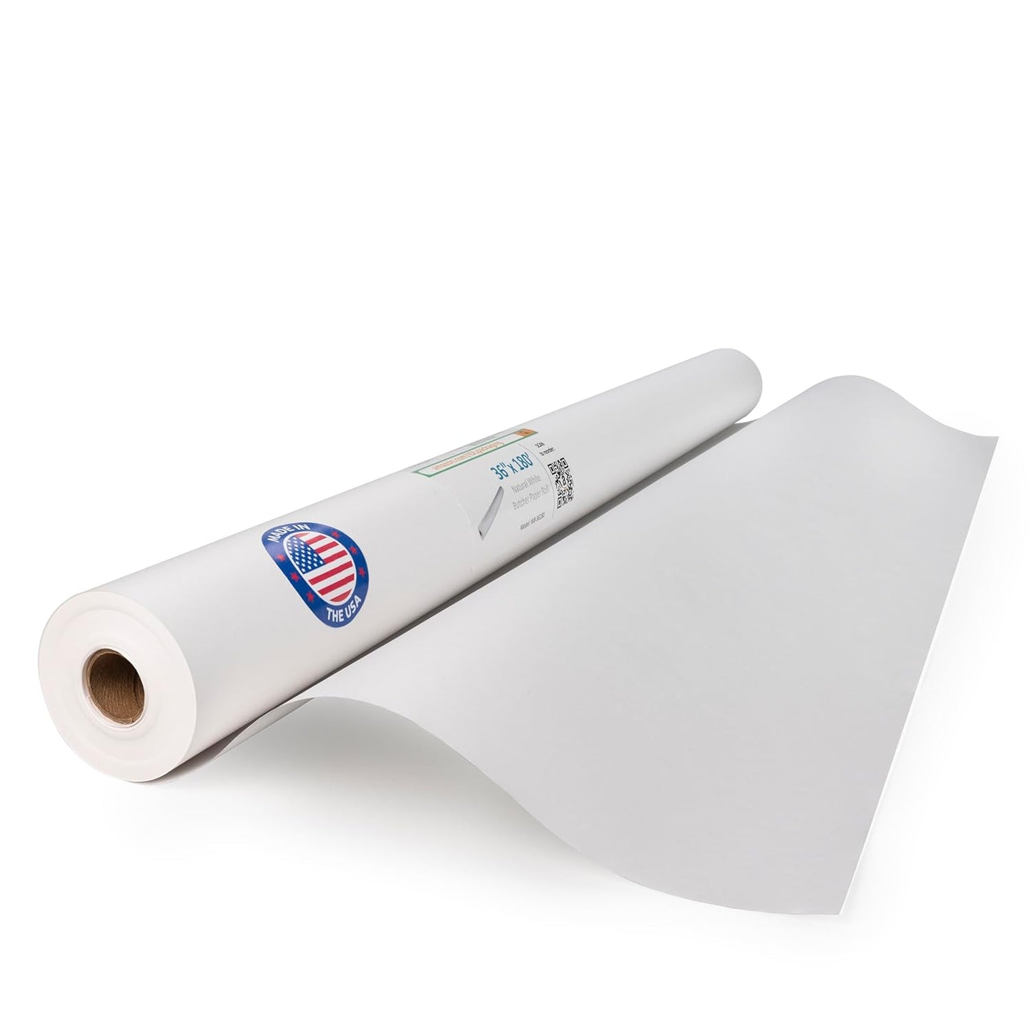 White Butcher Paper 36" x 2160" (180 feet) - USA-Made Natural Butcher Paper Roll for Meat and Fish - Uncoated, Unwaxed & Food-Grade Material for Smoker, Grilling & BBQ by IDL Packaging